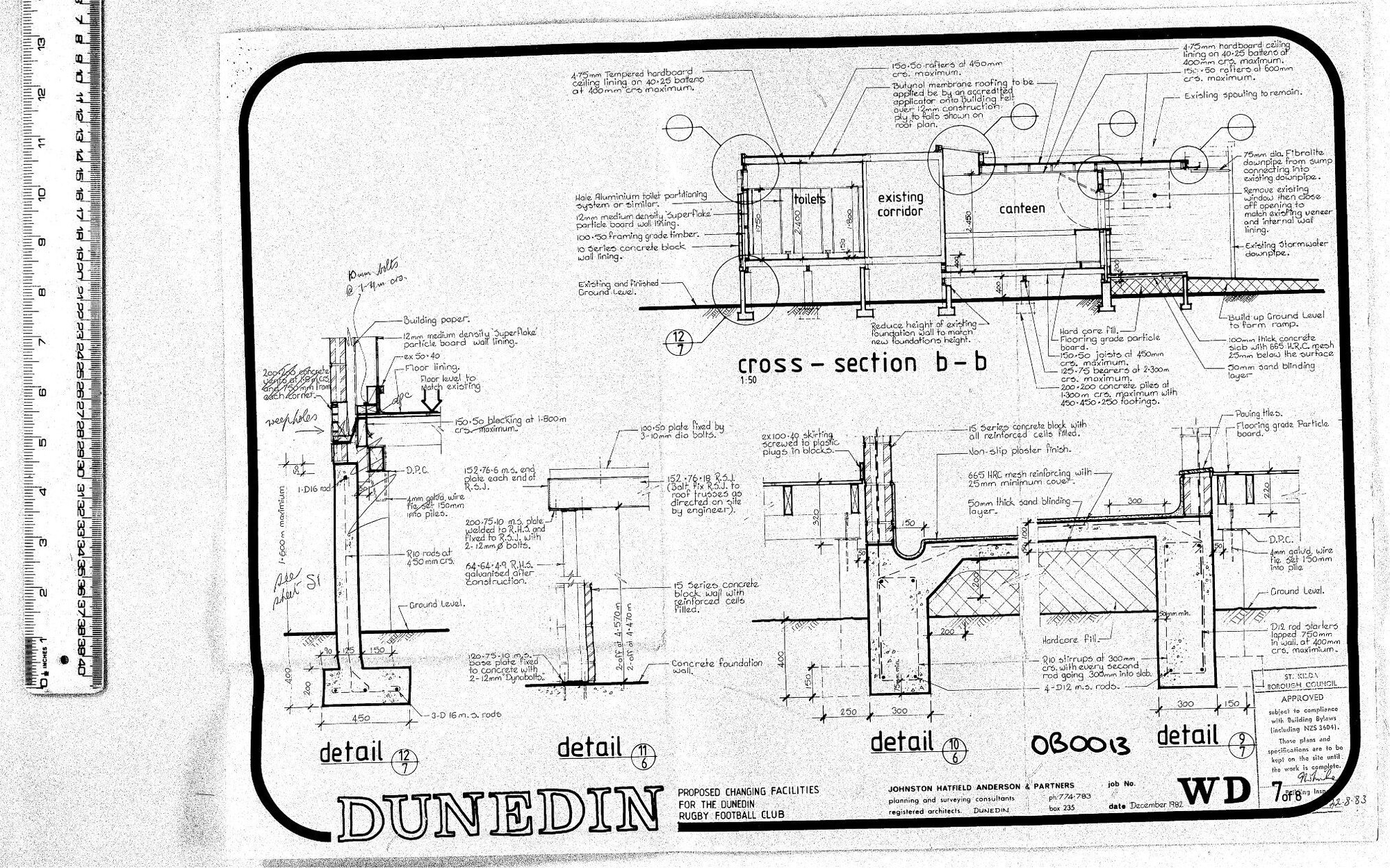 PROPOSED CHANGING FACILITIES FOR THE DUNEDIN RUGBY CLUB