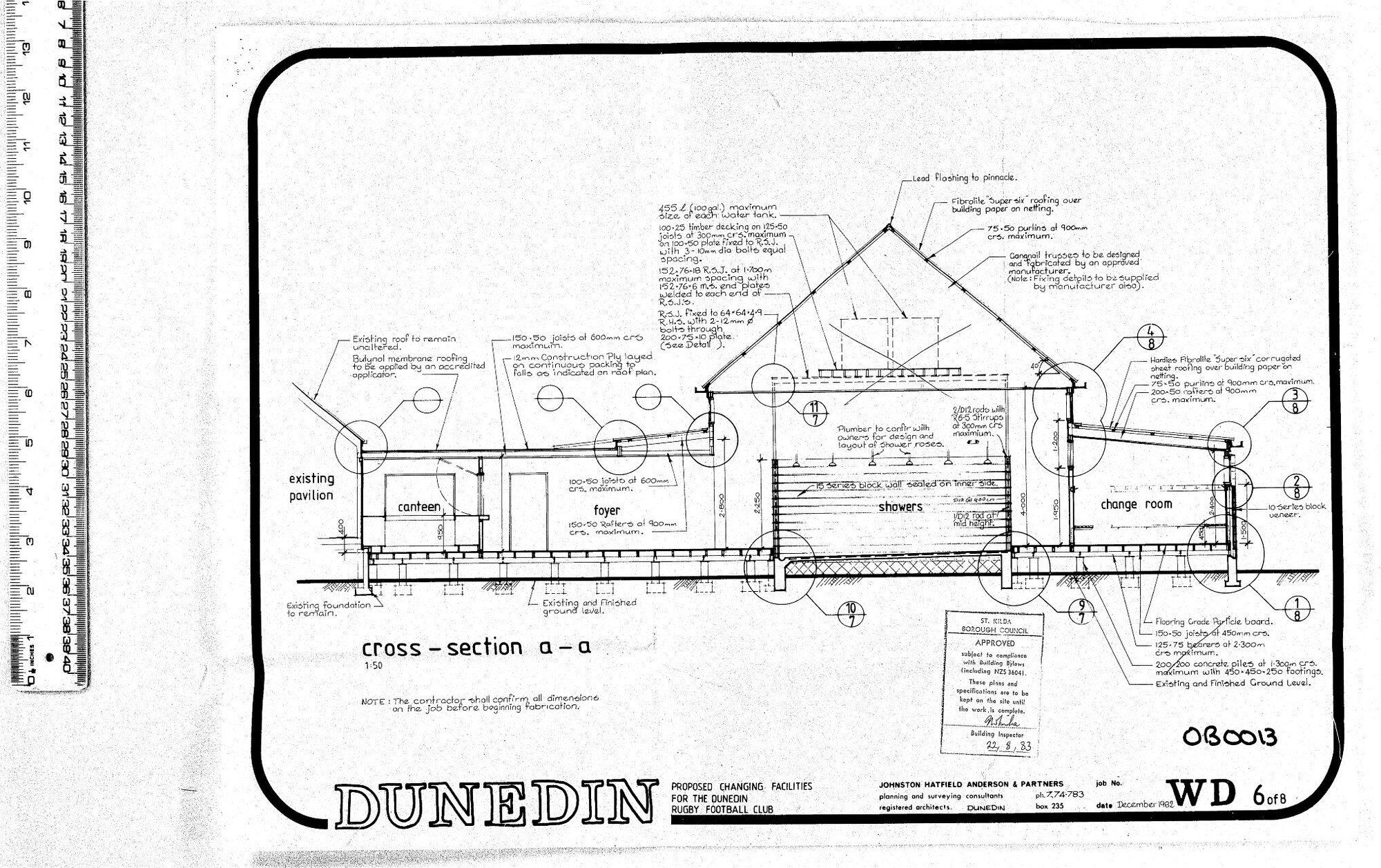 PROPOSED CHANGING FACILITIES FOR THE DUNEDIN RUGBY CLUB