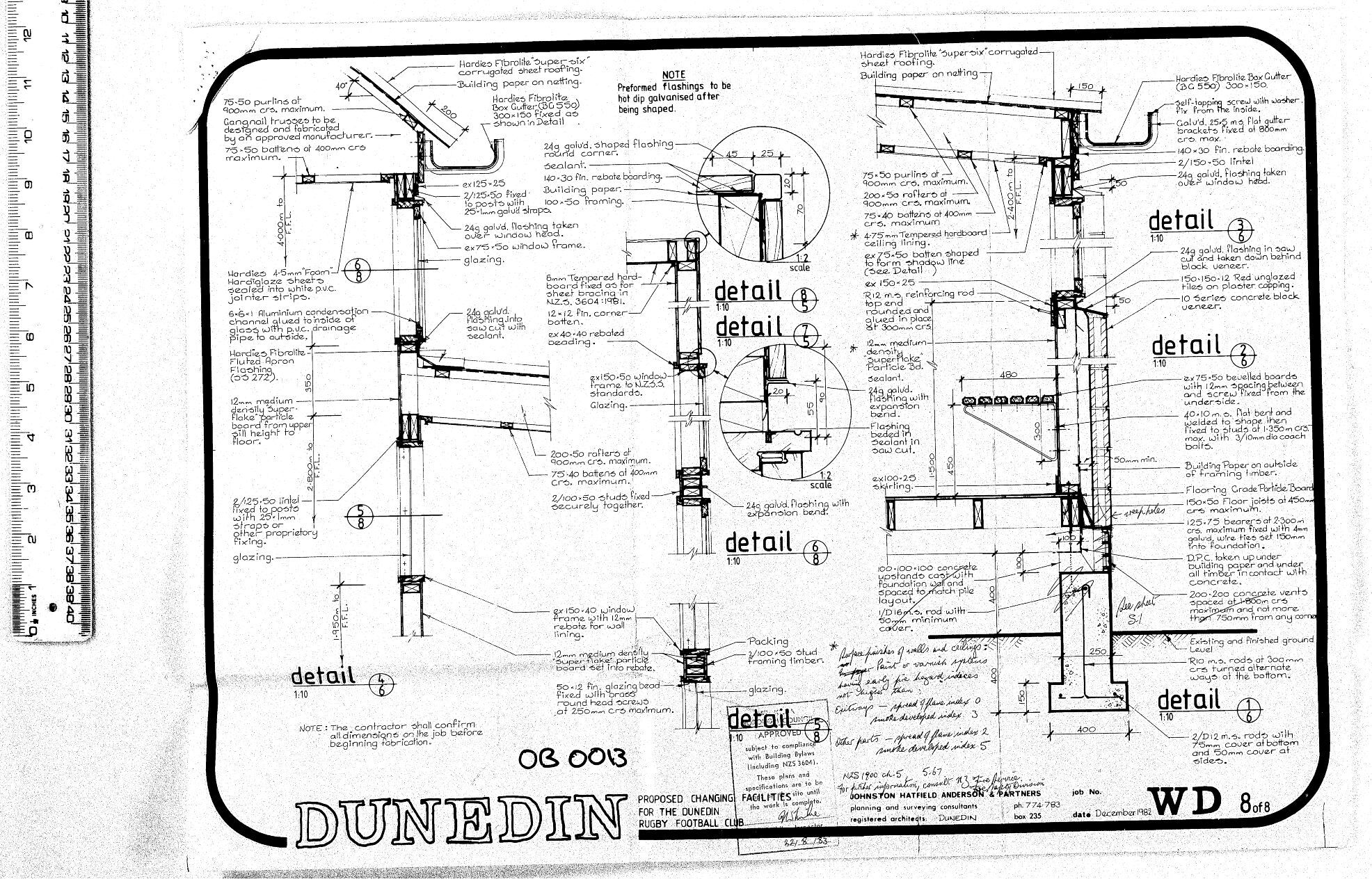 PROPOSED CHANGING FACILITIES FOR THE DUNEDIN RUGBY CLUB