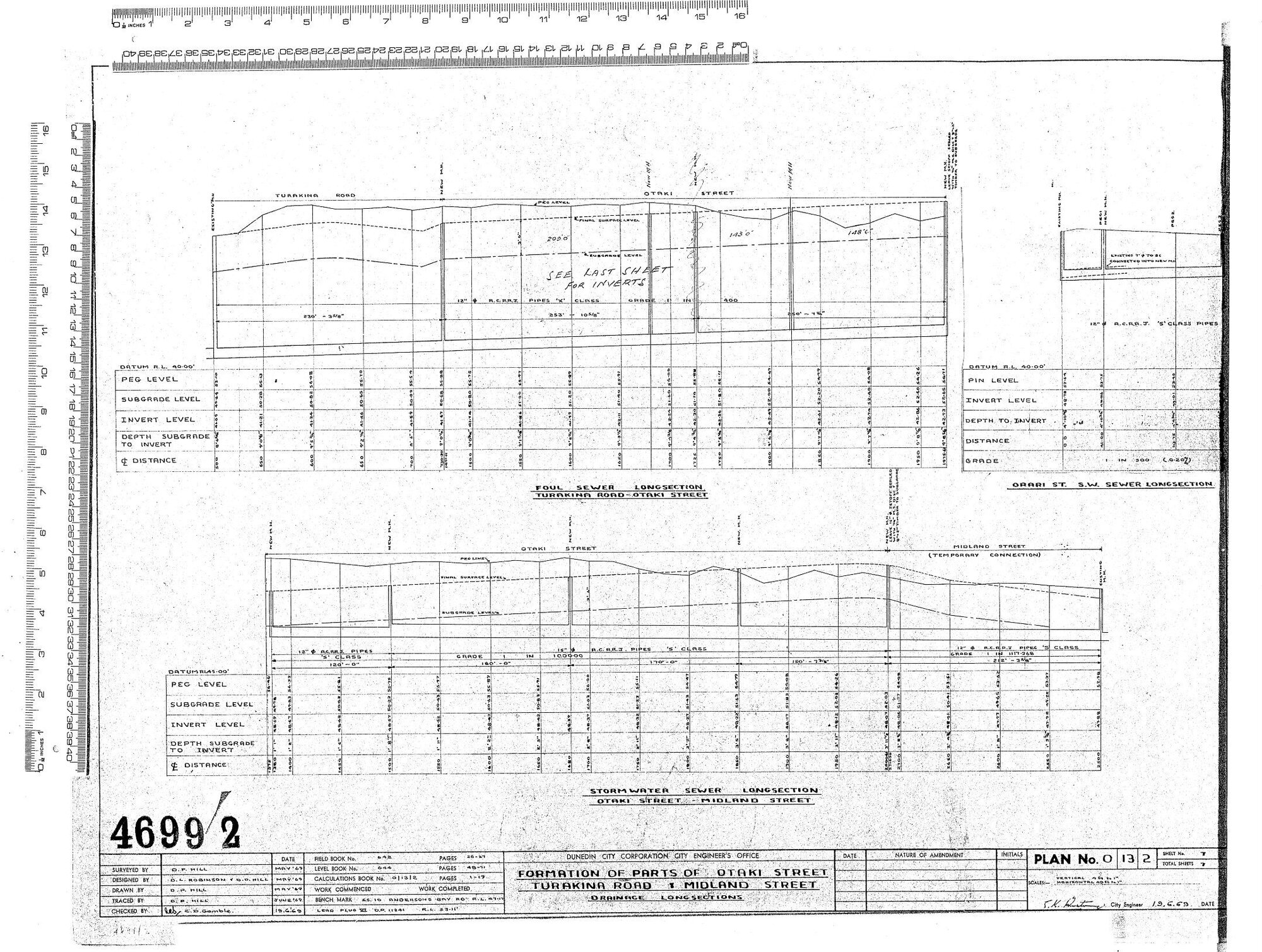 FORMATION OF PARTS OF OTAKI STREET, TURAKINA ROAD &amp; MIDLAND STREET &ndash; DRAINAGE &amp; LONGSECTIONS