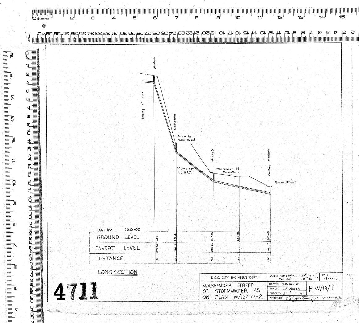WARRENDER STREET 9'' STORMWATER AS ON PLAN W/13/10-2