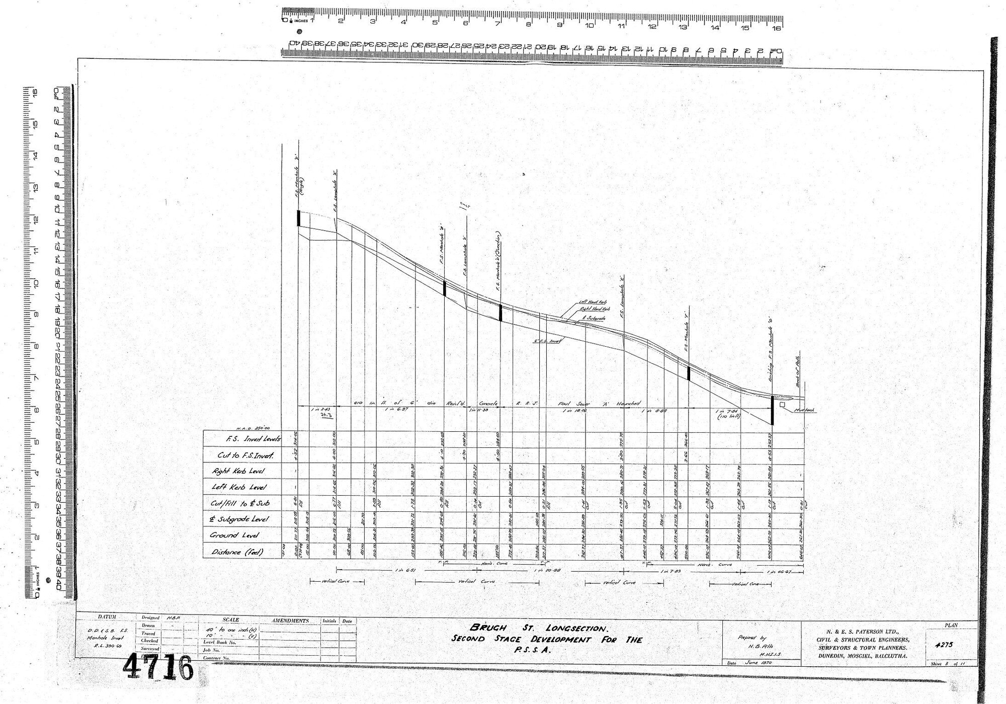 BRUGH ST. LONGSECTION. SECOND STAGE DEVELOPMENT FOR THE P.S.S.A