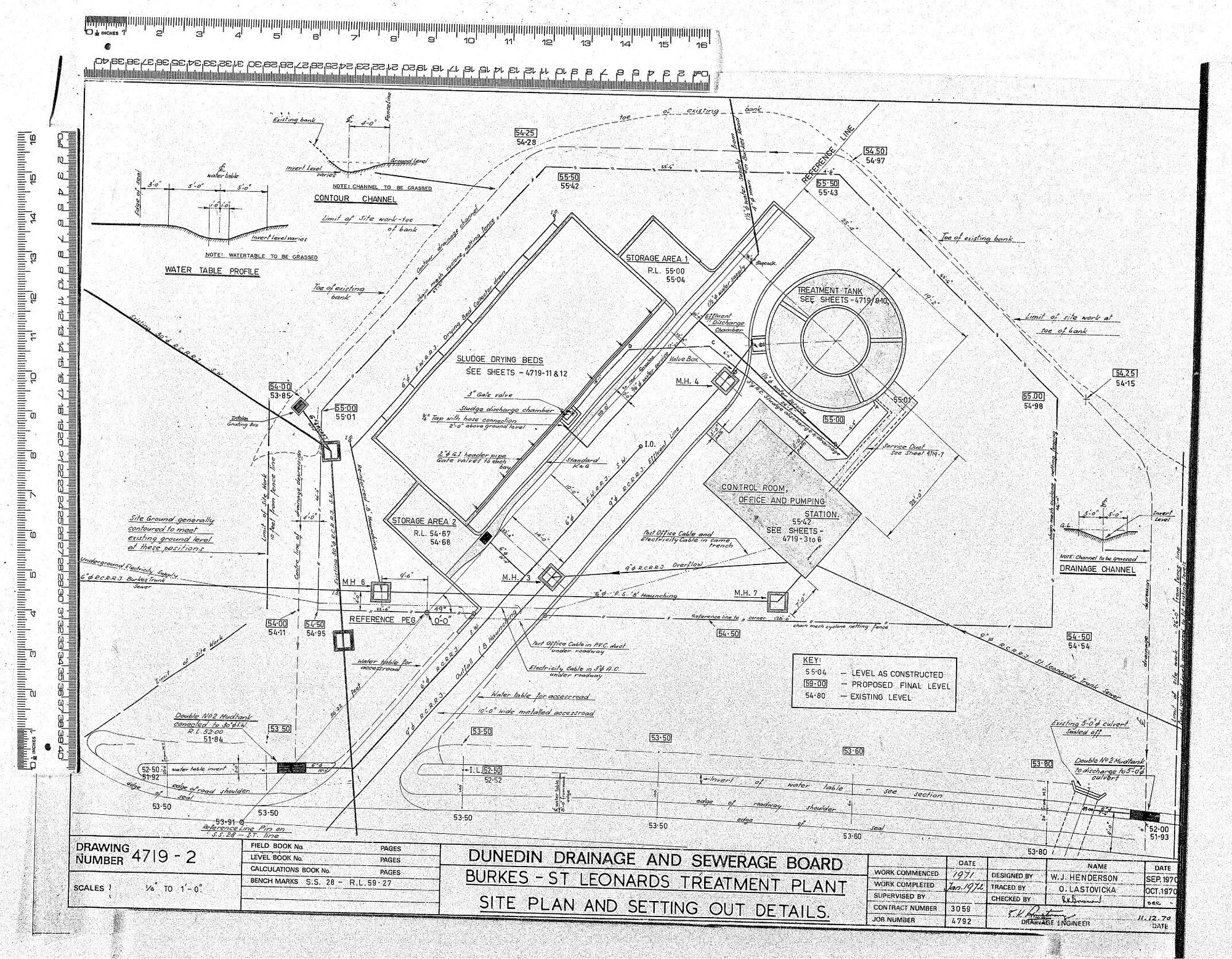 BURKES &ndash; ST LEONARDS TREATMENT PLANT &ndash; SITE PLAN AND SETTING OUT DETAILS