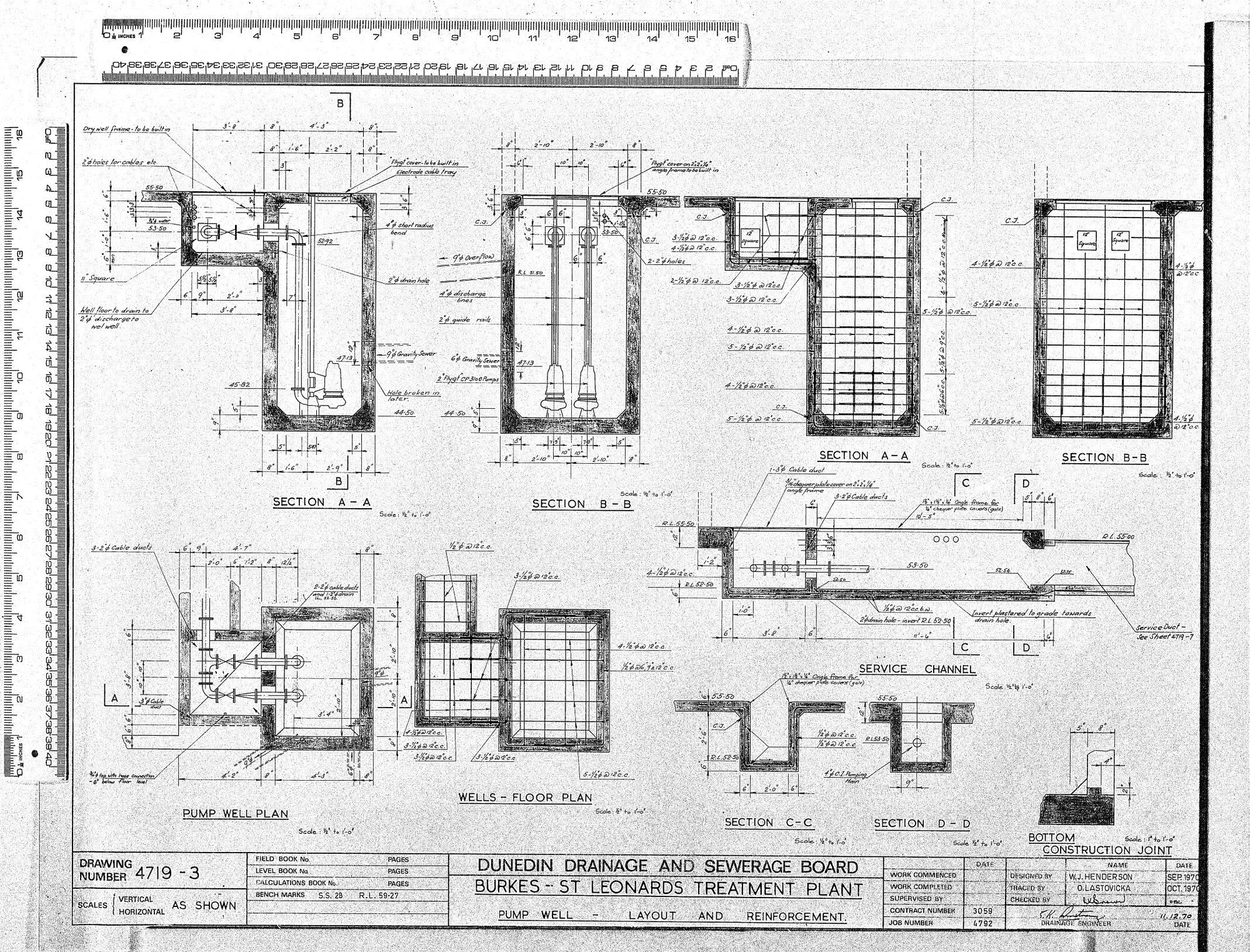 BURKES &ndash; ST LEONARDS TREATMENT PLANT &ndash; PUMP WELL &ndash; LAYOUT AND REINFORCEMENT