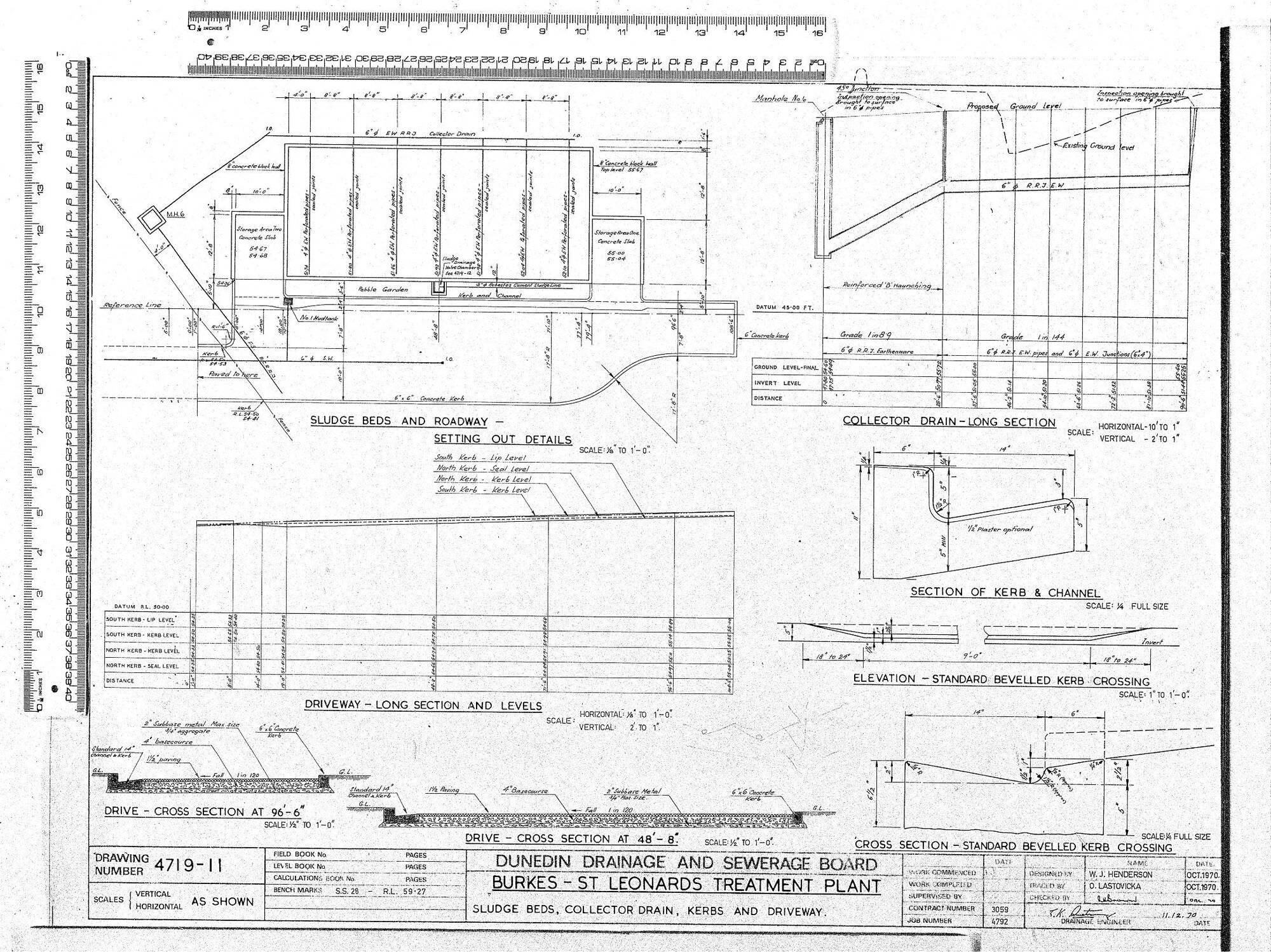BURKES &ndash; ST LEONARDS TREATMENT PLANT &ndash; SLUGDE BEDS, COLLECTOR DRAIN, KERBS AND DRIVEWAY