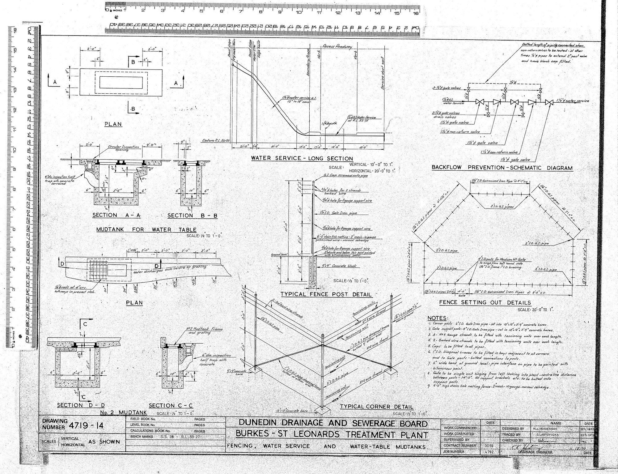 BURKES &ndash; ST LEONARDS TREATMENT PLANT &ndash; FENCING, WATWR SERVICE AND WATER-TABLE MUDTANKS