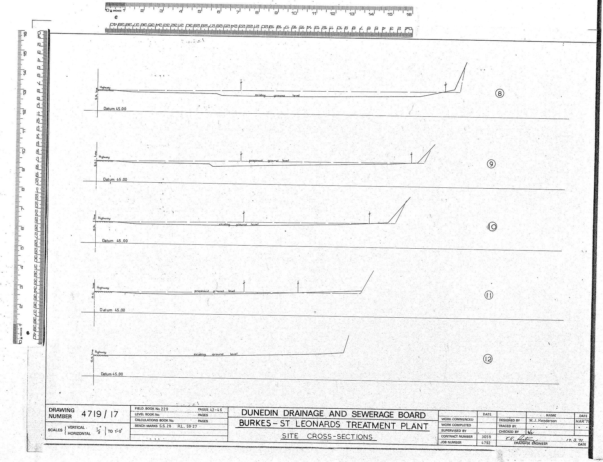 BURKES &ndash; ST LEONARDS TREATMENT PLANT &ndash; SITE CROSS-SECTION