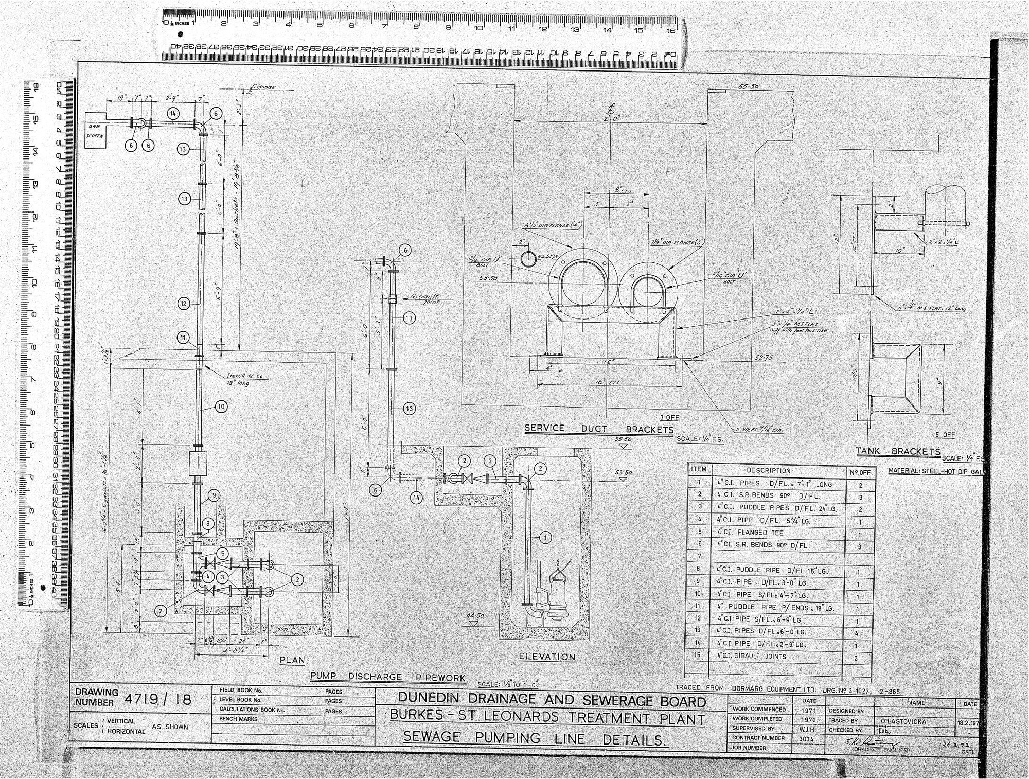 BURKES &ndash; ST LEONARDS TREATMENT PLANT &ndash; SEWAGE PUMPING LINE DETAILS