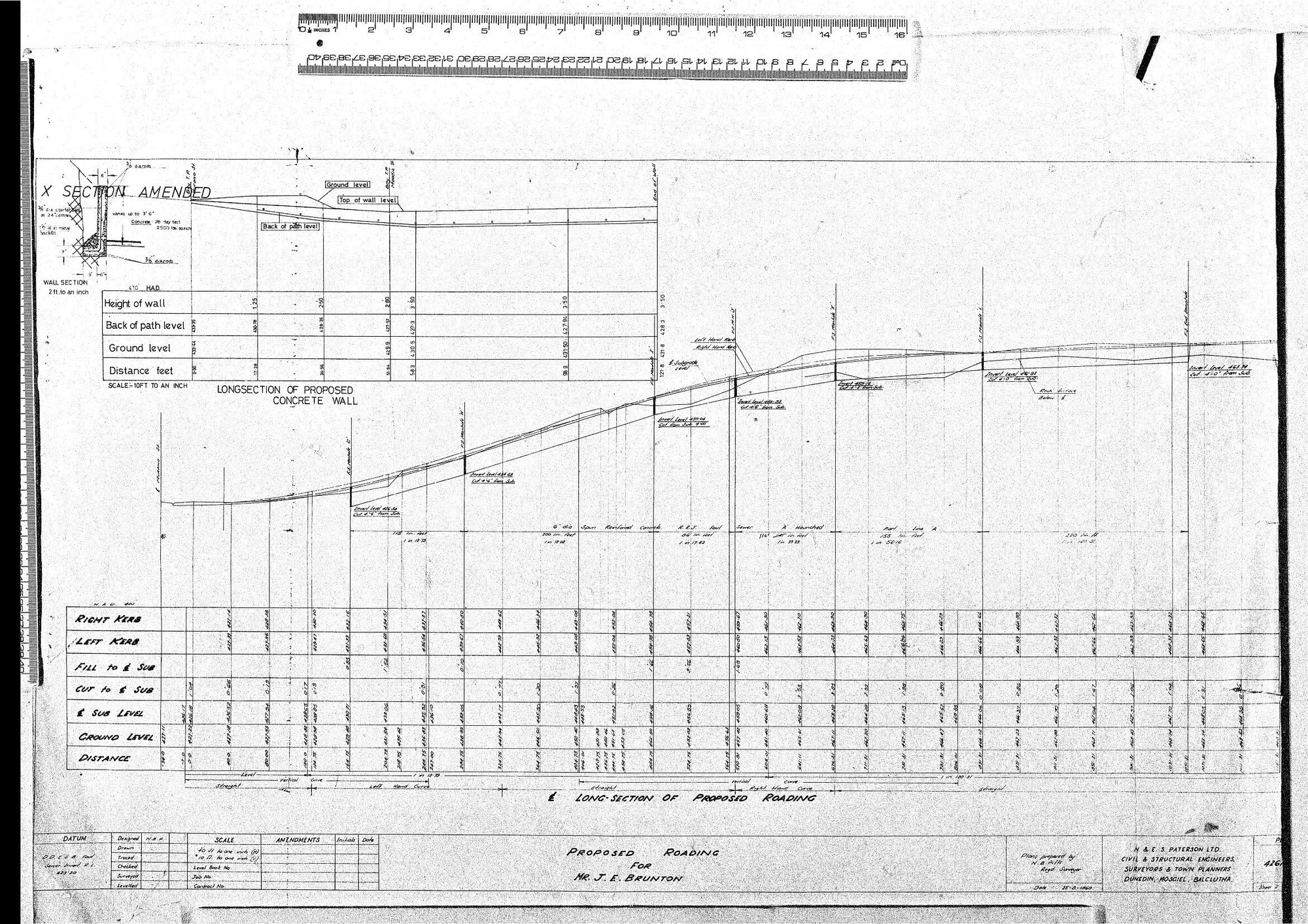 PROPOSED ROADING FOR MR J.E. BRUNTON