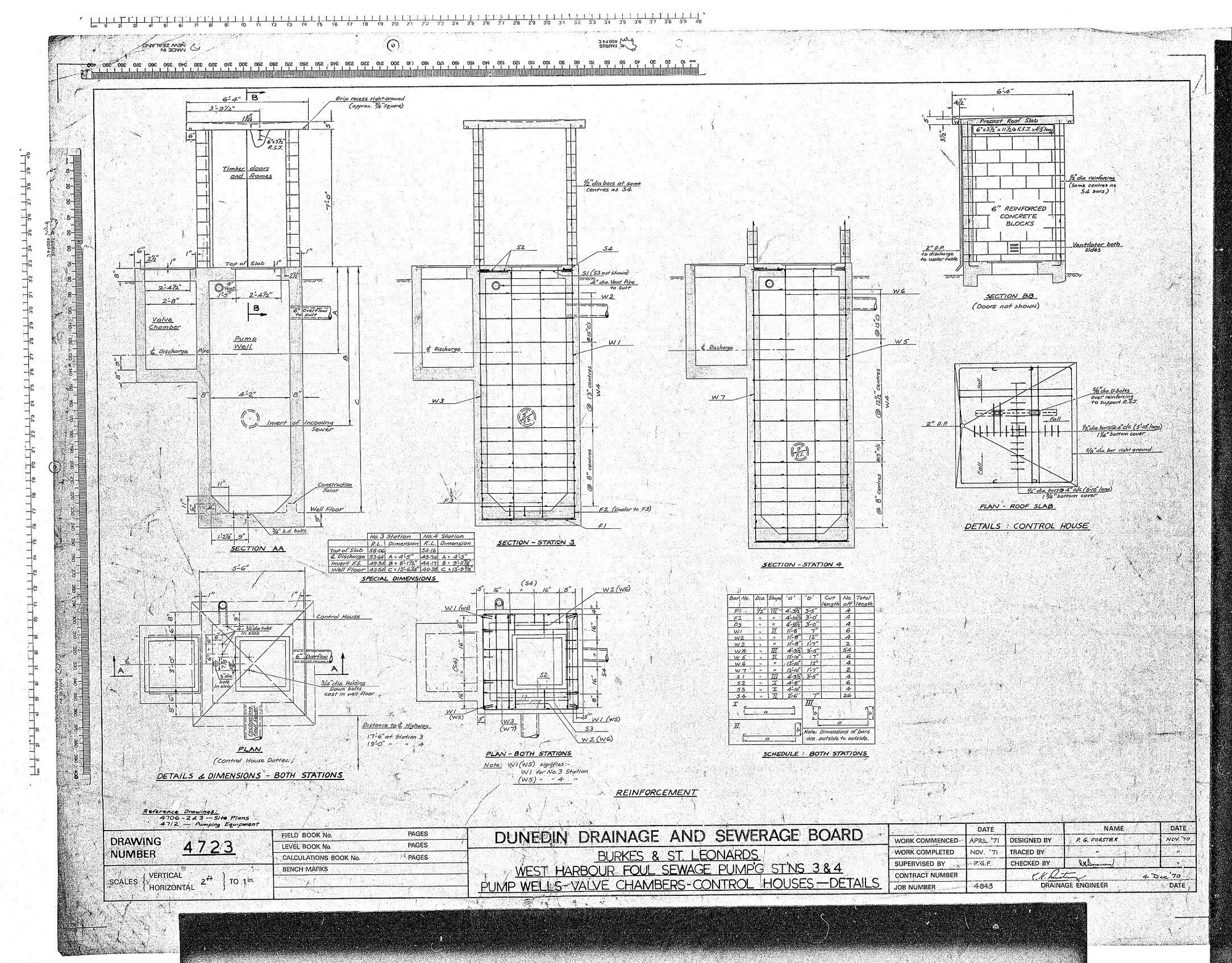 BURKES &amp; ST LEONARDS WEST HARBOUR FOUL  SEWAGE PUMPING STATIONS 3 &amp; 4 PUMP WELLS VALVE CHAMBERS-CONTROL HOUSES -DETAILS