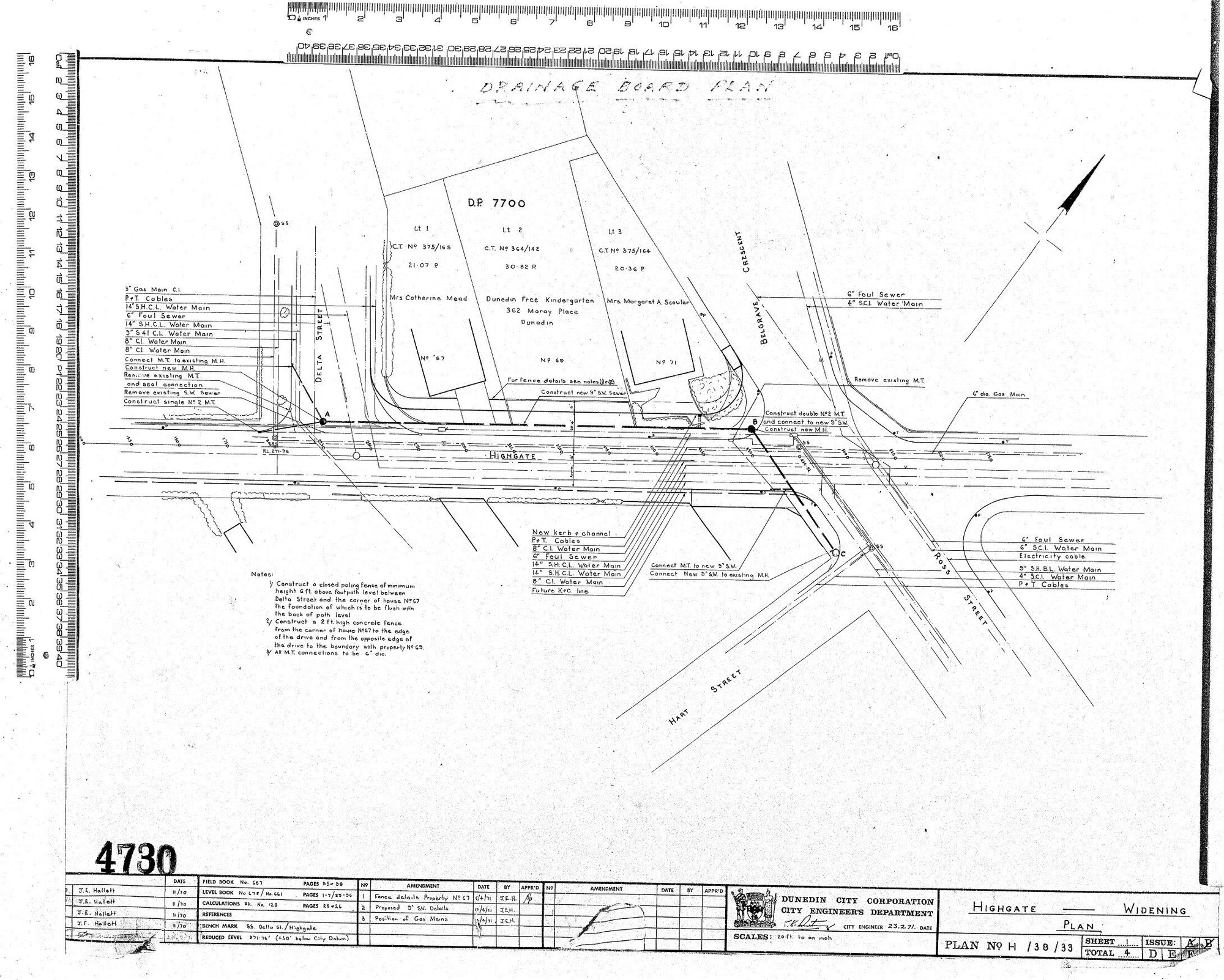 DRAINAGE BOARD PLAN &ndash; HIGHGATE &ndash; WIDENING PLAN