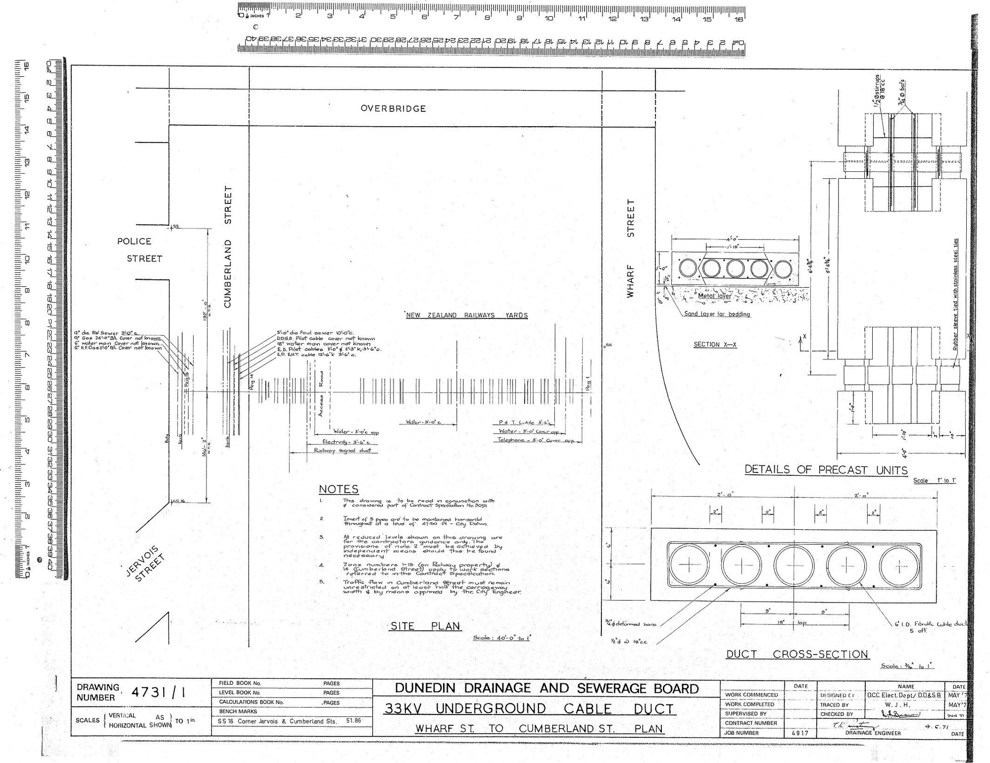 33KV UNDERGROUND CABLE DUCT &ndash; WHARF ST. TO CUMBERLAND ST. PLAN
