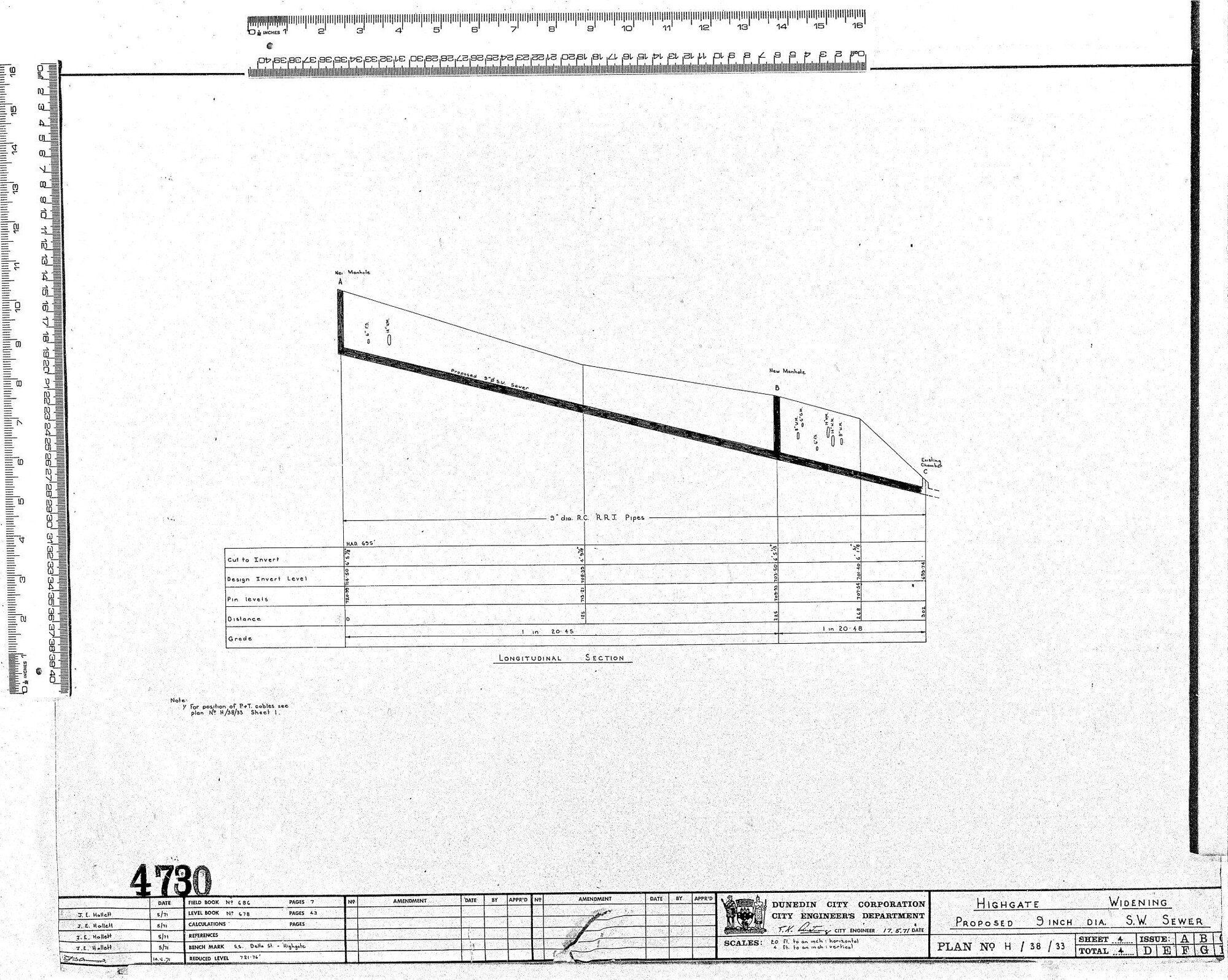 HIGHGATE WIDENING PROPOSED 9 INCH DIA. S.W. SEWER