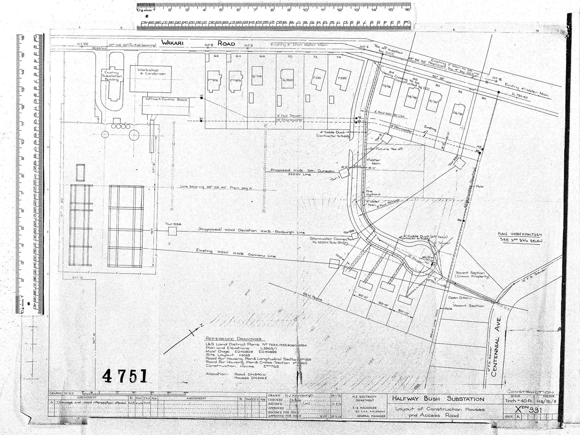 HALFWAY BUSH SUBSTATION &ndash; LAYOUT OF CONSTRUCTION HOUSES AND ACCESS ROAD