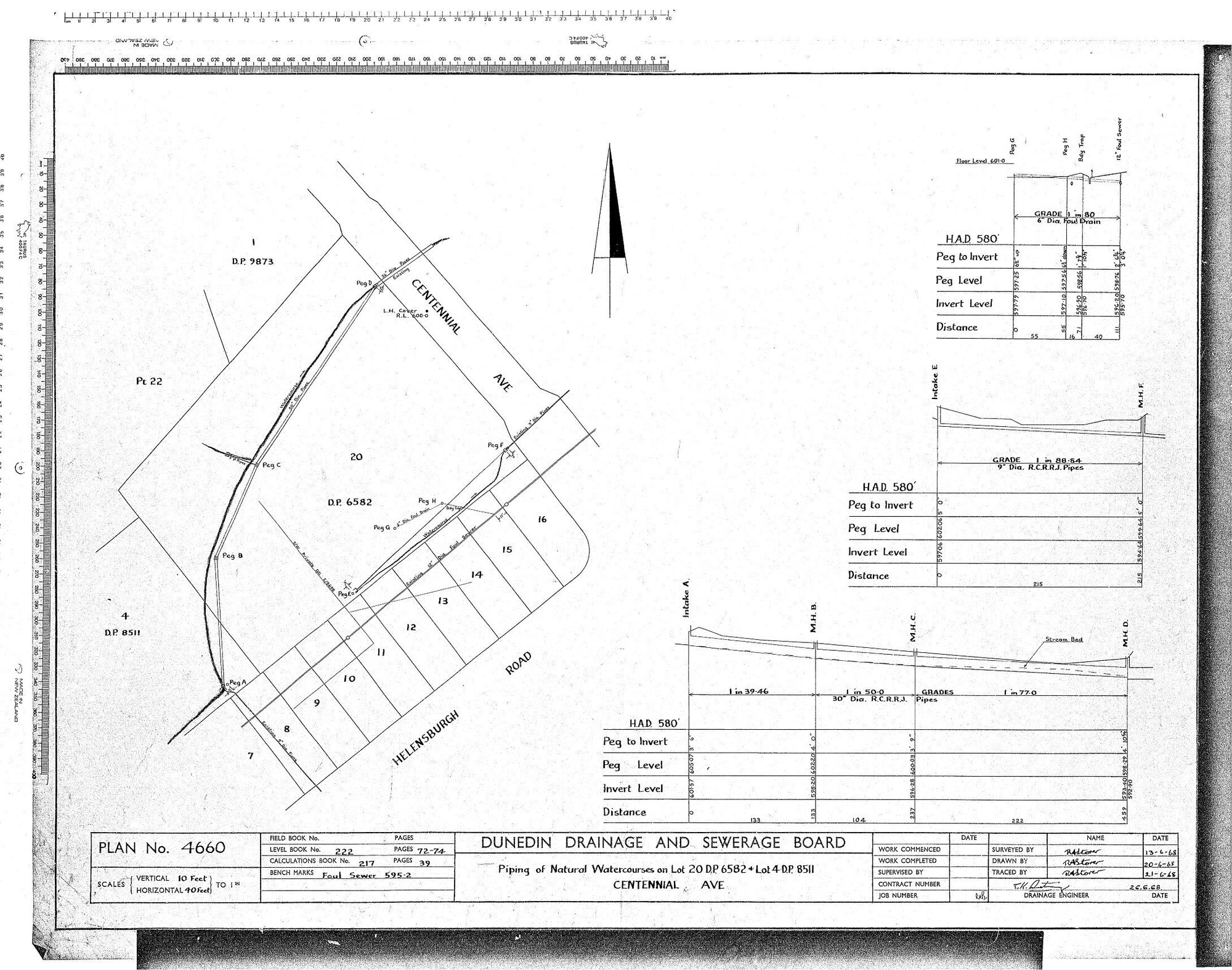 PIPING OF NATURAL WATERCOURSES ON LOT 20 D.P 6582   LOT 4 D.P. 8511 CENTIENNIAL AVE