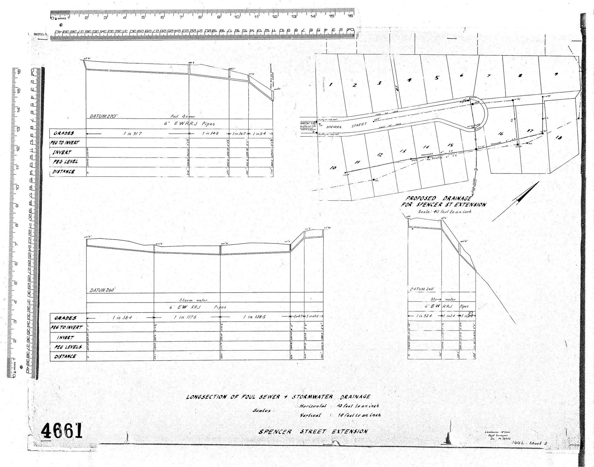 LONGSECTION OF FOUL SEWER   STORMWATER DRAINAGE