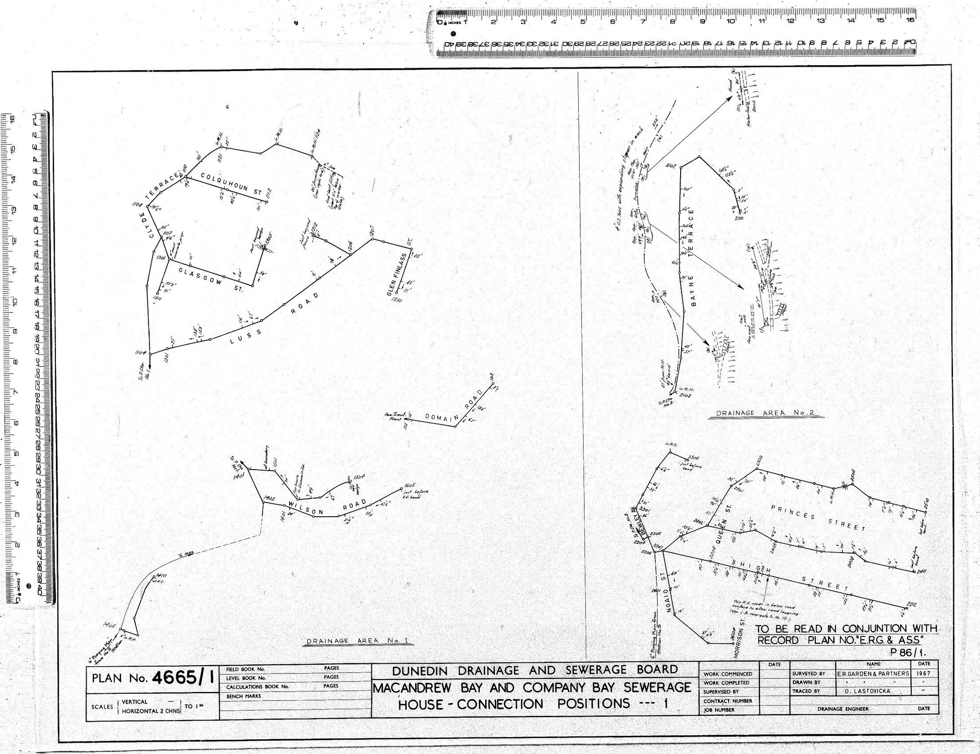 MACANDREW BAY AND COMPANY BAY SEWERAGE HOUSE - CONNECTION POSITIONS - 1