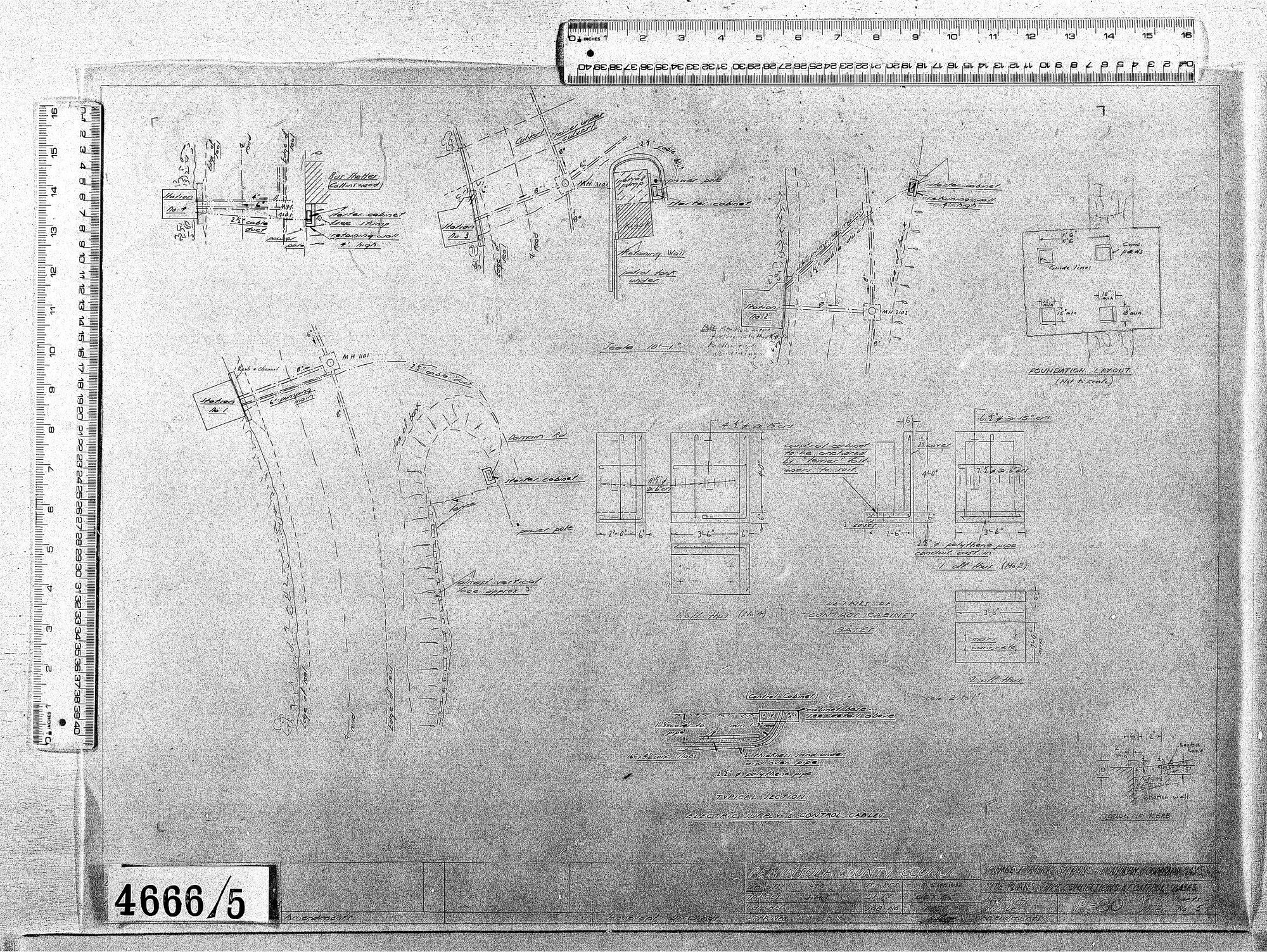 SEWAGE PUMPING STATIONS - MACANDREW &amp; COMPANY BAY - SITE PLANS PIPE CONNECTIONS &amp; CONTROL BASES