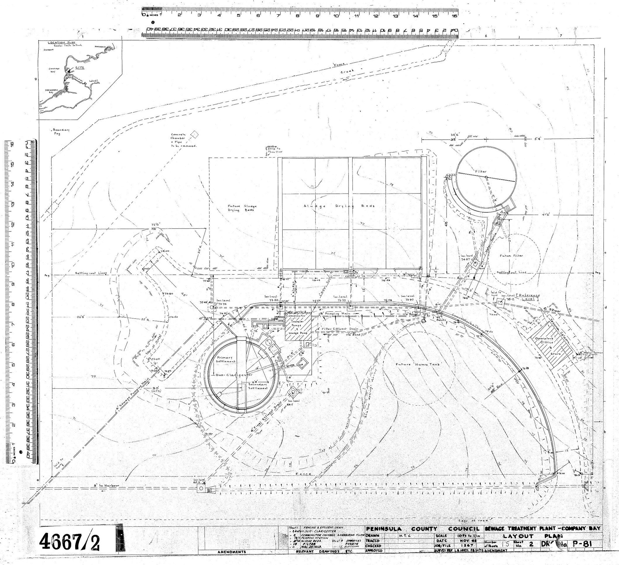 SEWAGE TREATMENT PLANT - COMPANY BAY - LAYOUT PLANS