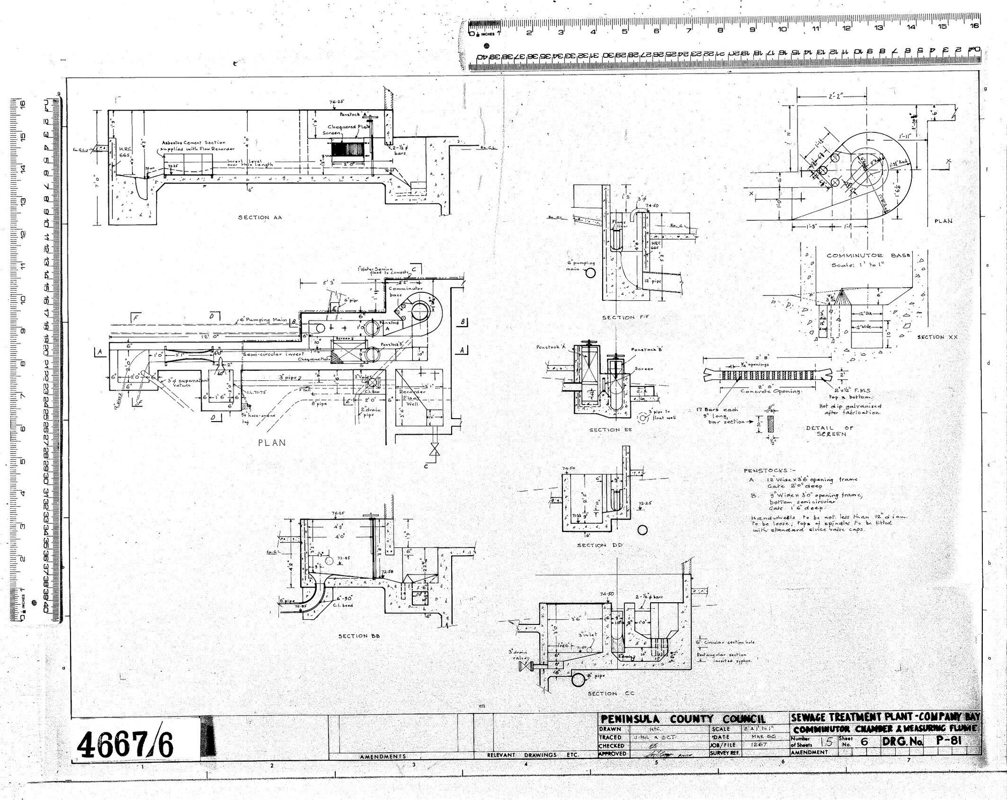 SEWAGE TREATMENT PLANT - COMPANY BAY - COMMINUTOR CHAMBER &amp; MEASURING FLUME