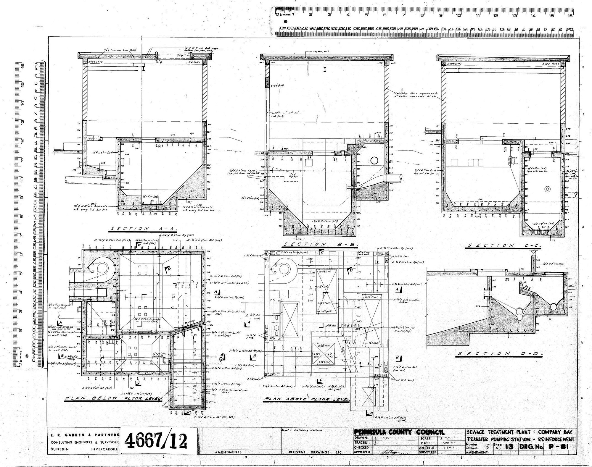 SEWAGE TREATMENT PLANT - COMPANY BAY - TRANSFER PUMPING STATION - REINFORCEMENT