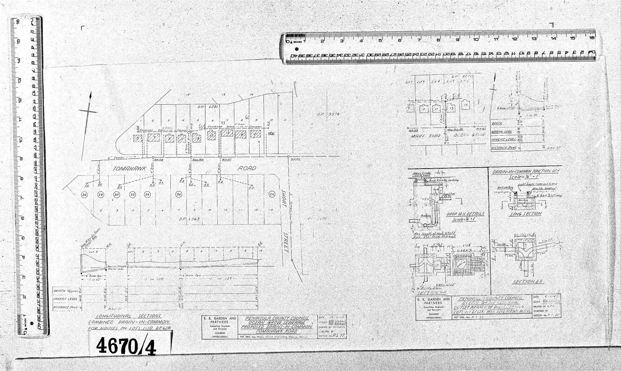 PENINSULA COUNTY COUNCIL OCEAN GROVE SEWERAGE PROPOSED DRAINS - IN COMMON TOMAHAWK ROAD