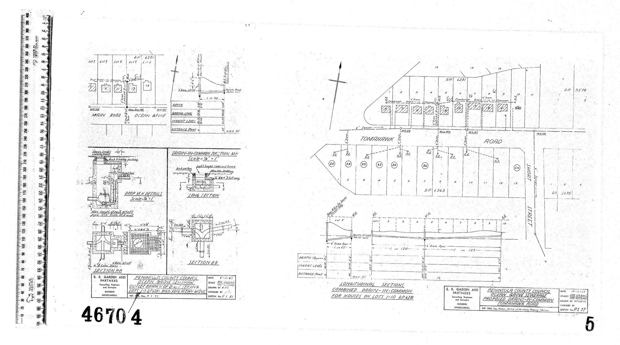 PENINSULA COUNTY COUNCIL OCEAN GROVE SEWERAGE PROPOSED DRAINS - IN COMMON TOMAHAWK ROAD