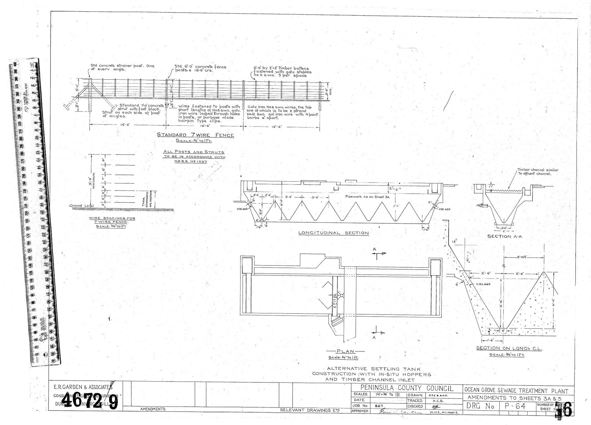 OCEAN GROVE SEWAGE TREATMENT PLANT AMENDMENTS TO SHEETS 3A &amp; 5