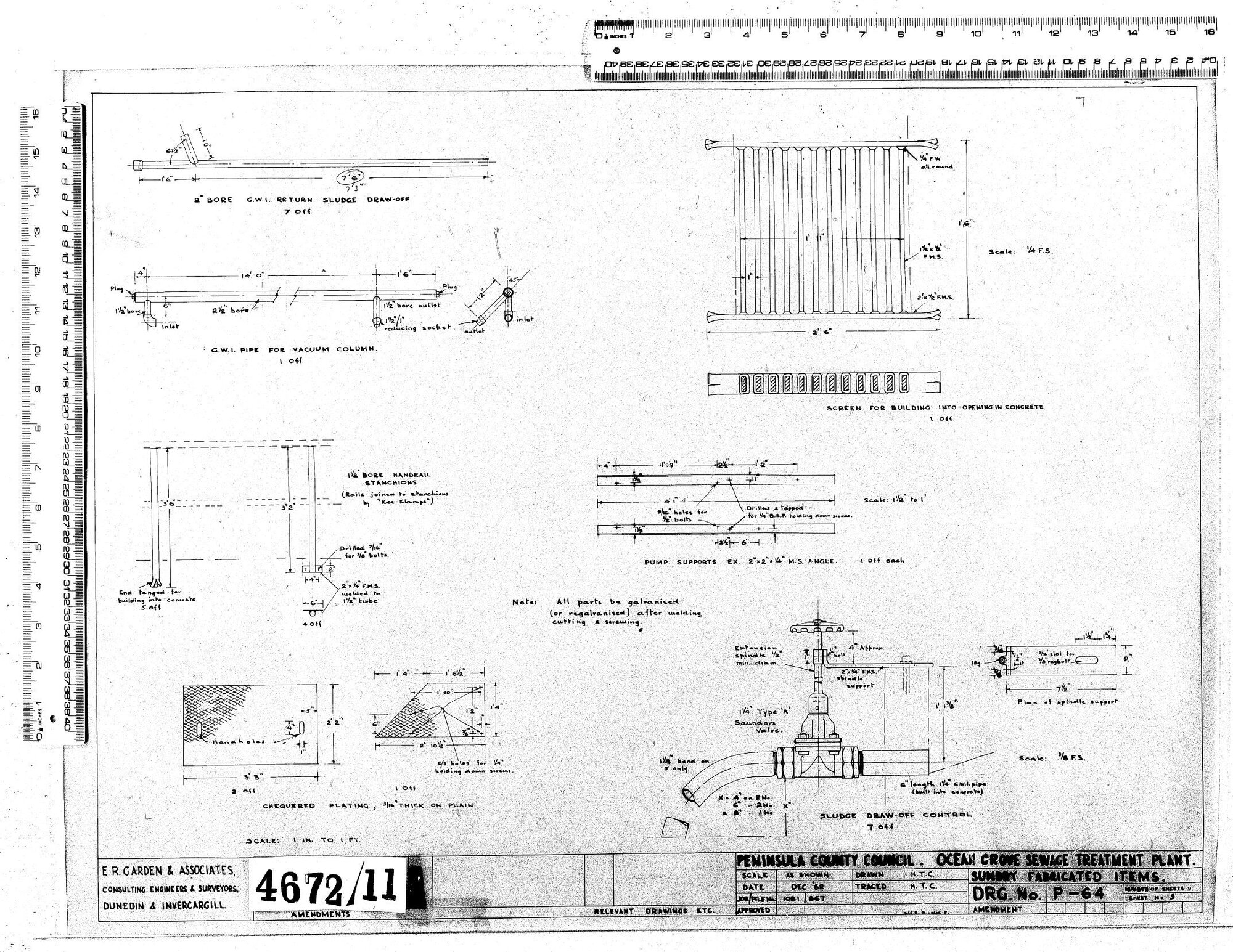 OCEAN GROVE SEWAGE TREATMENT PLANT SUNDRY FABRICATED ITEMS
