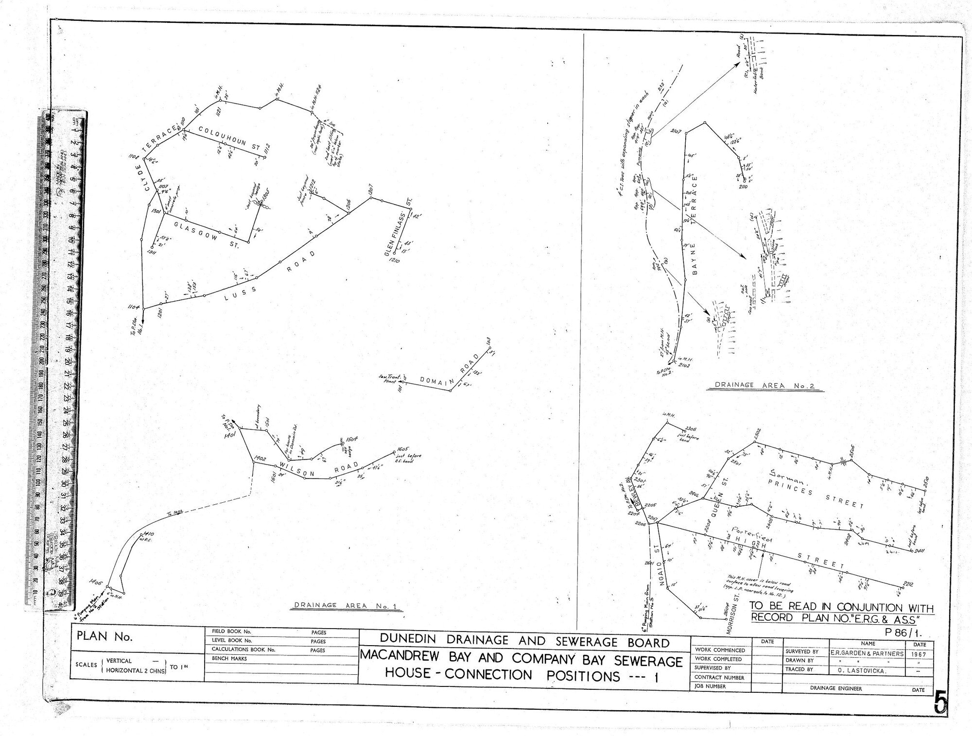 MACANDREW BAY AND COMPANY BAY SEWERAGE HOUSE - CONNECTION POSITIONS - 1