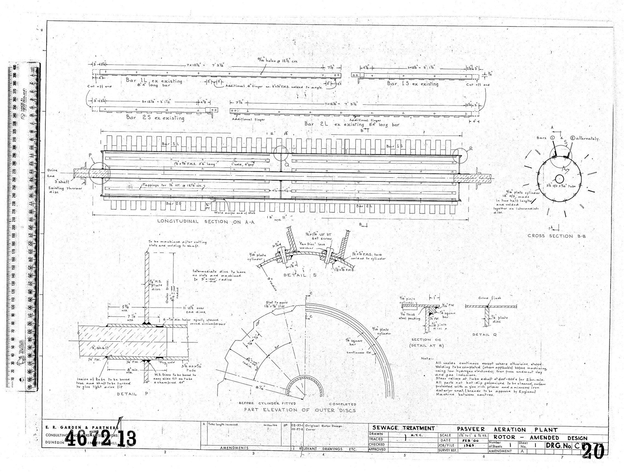 SEWAGE TREATMENT PASVEER AERATION PLANT ROTOR AMENDED DESIGN