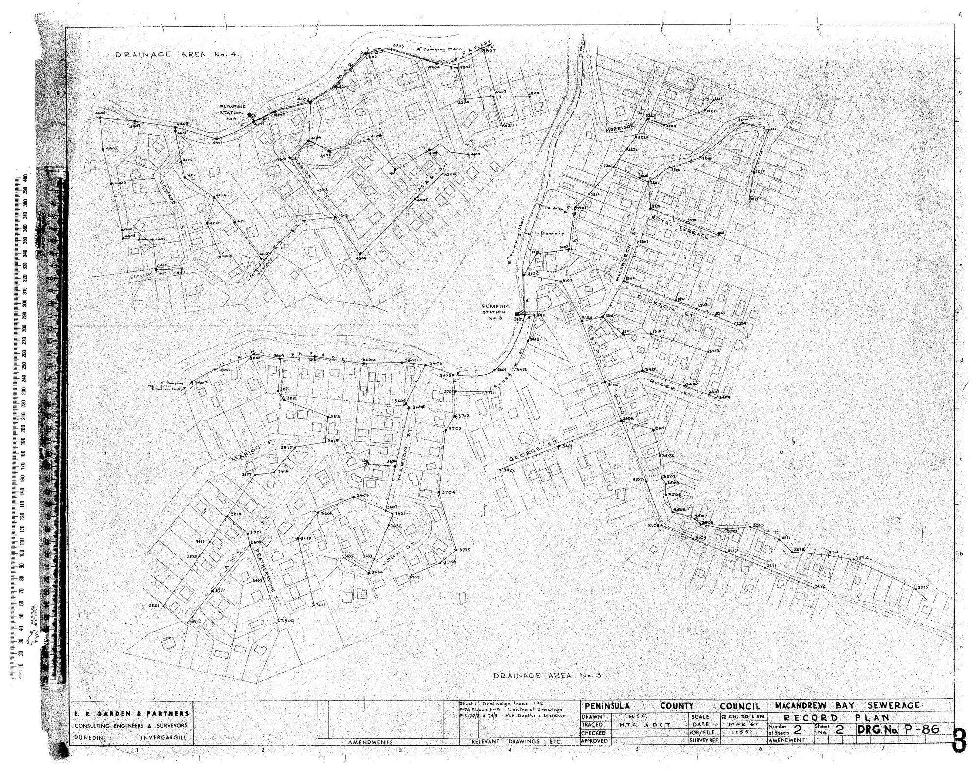 MACANDREW BAY &amp; COMPANY BAY SEWERAGE RECORD PLAN 
