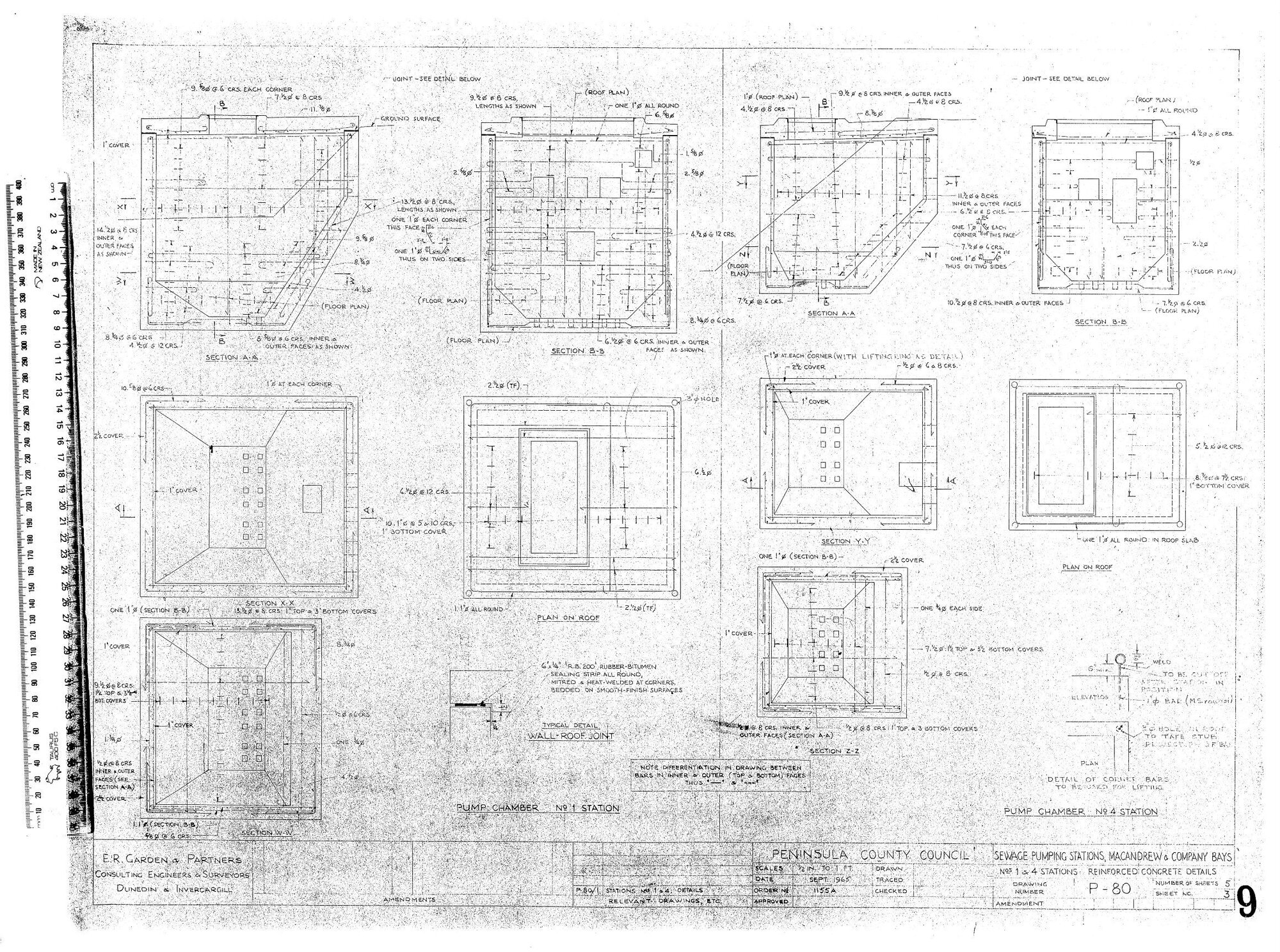 SEWAGE PUMPING STATIONS MACANDREW BAY &amp; COMPANY BAYS - NOS 1 &amp; 4 STATIONS REINFORCED CONCRETE DETAILS