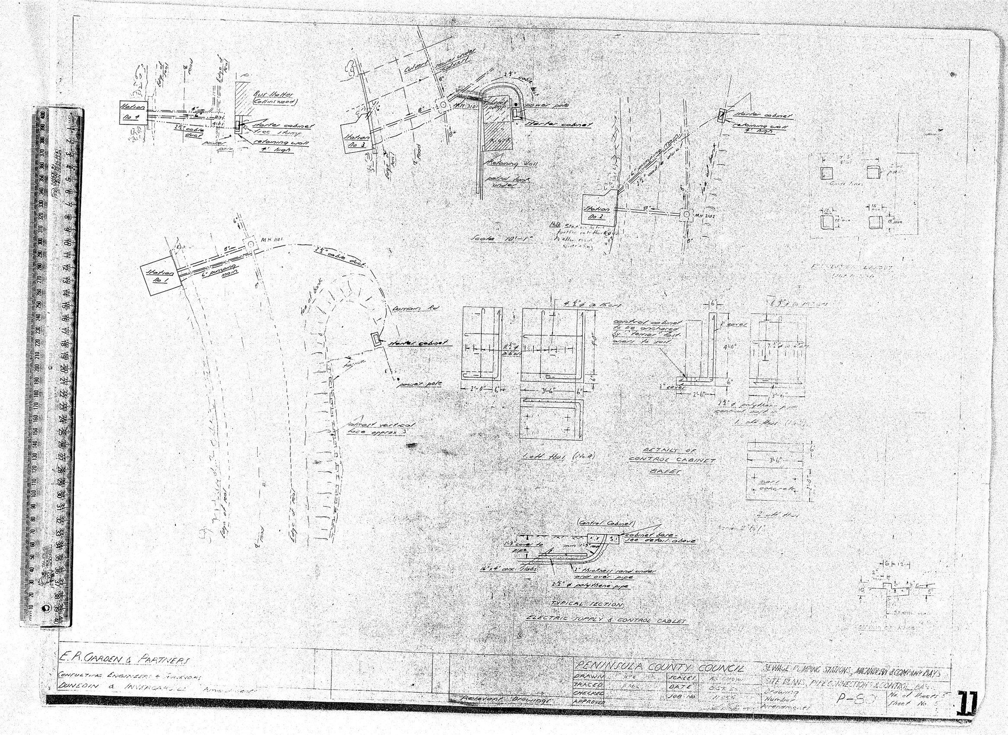 SEWAGE PUMPING STATIONS MACANDREW BAY &amp; COMPANY BAY - SITE PLANS, PIPE CONNECTONS &amp; CONTROL