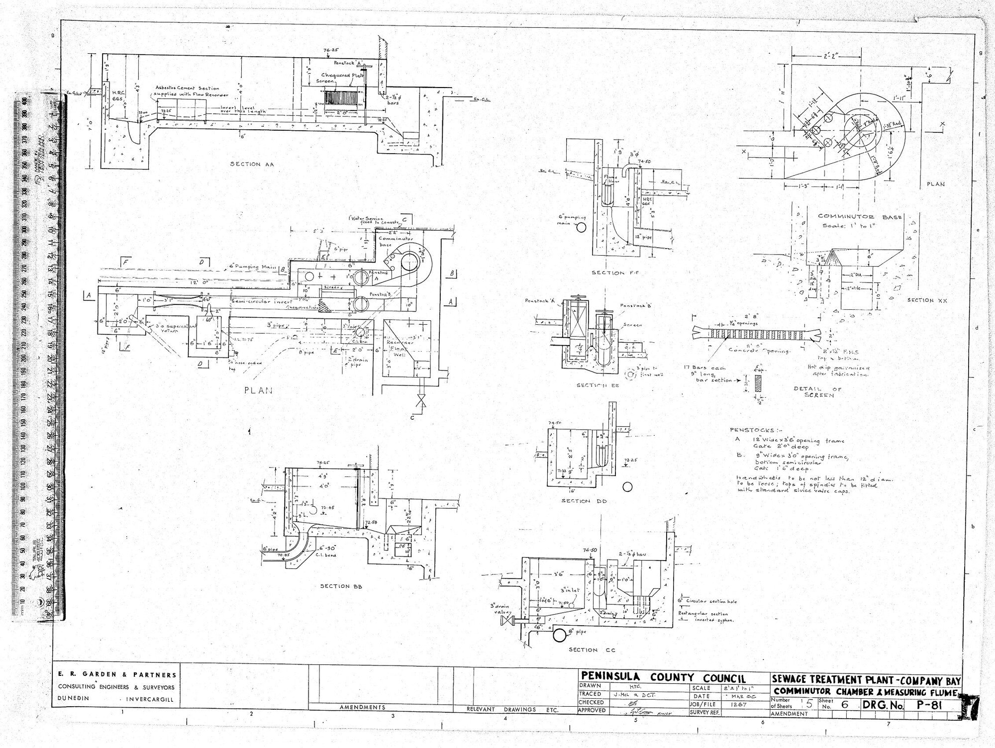 SEWAGE TREATMENT PLANT - COMPANY BAY - DUO - COMMINUTOR CHAMBER &amp; MEASURING FLUME