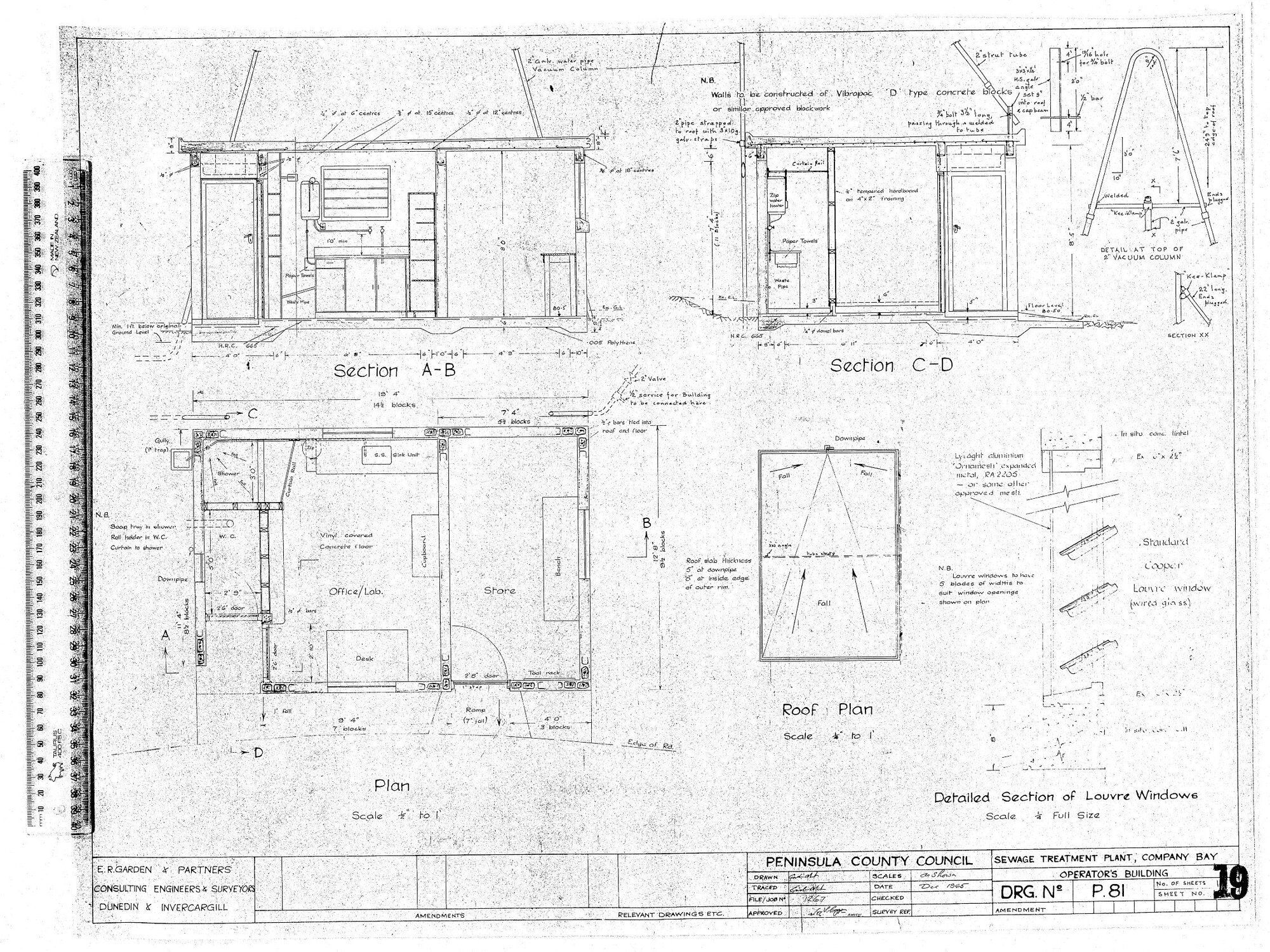 SEWAGE TREATMENT PLANT - COMPANY BAY - OPERATOR'S BUILDING