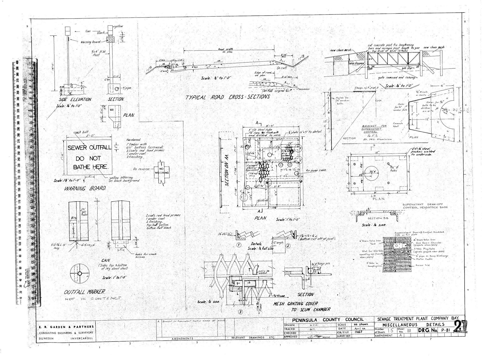 SEWAGE TREATMENT PLANT - COMPANY BAY - MISCELLANEOUS DETAILS