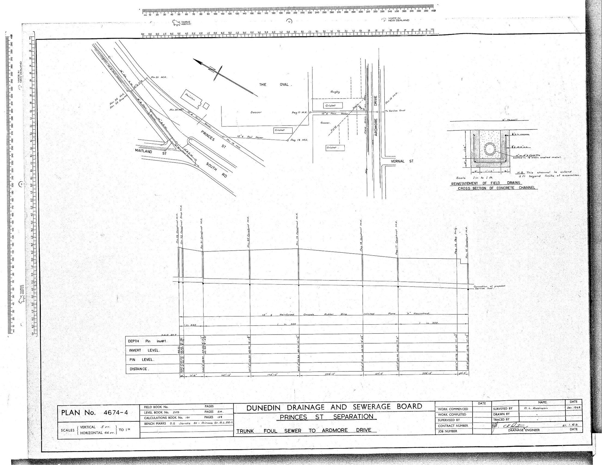 PRINCES ST SEPARATION TRUNK FOUL SEWER TO ARDMORE DRIVE
