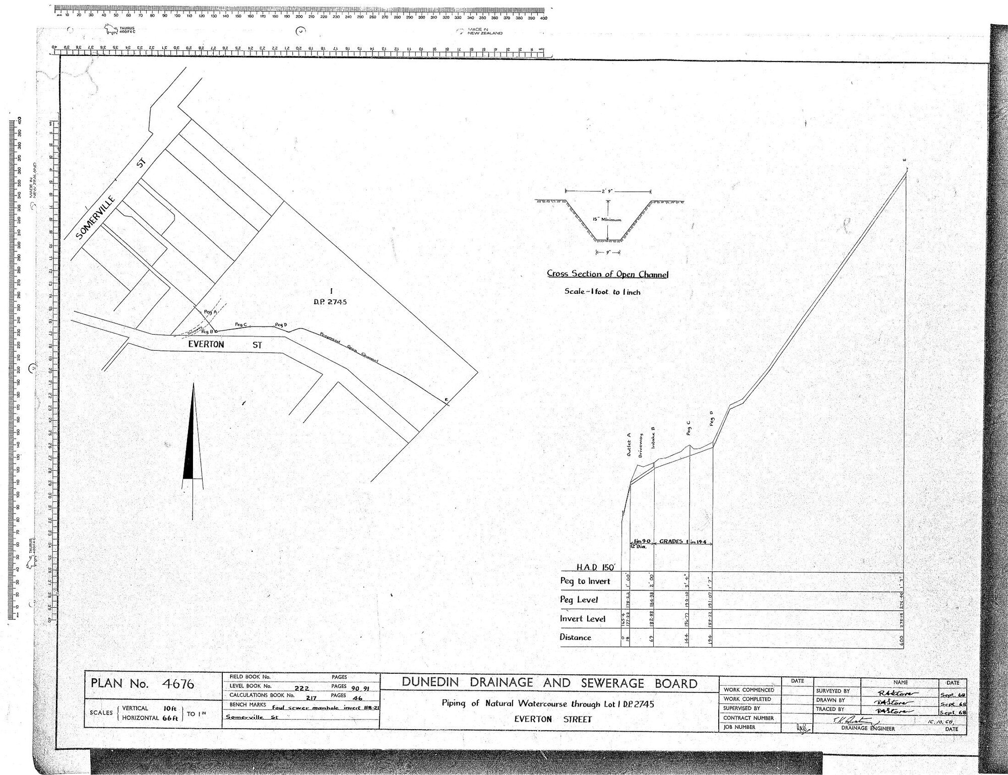 PIPING OF NATURAL WATERCOURSE THROUGH LOT 1 D.P. 2745 EVERTON STREET