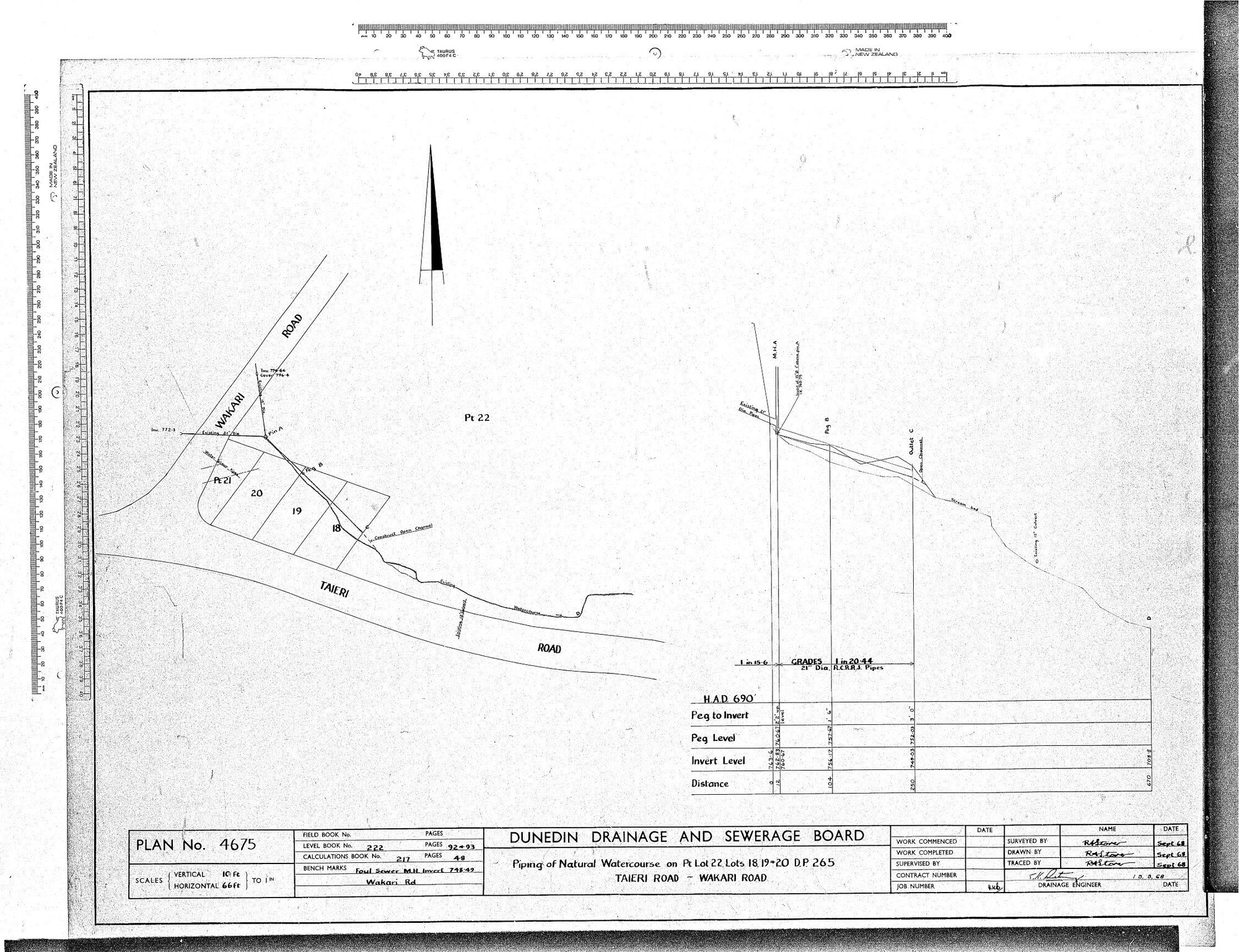 PIPING OF NATURAL WATERCOURSES ON PT LOT 22 LOTS 18,19 20 DP 265 TAIERI ROAD - WAKARI ROAD