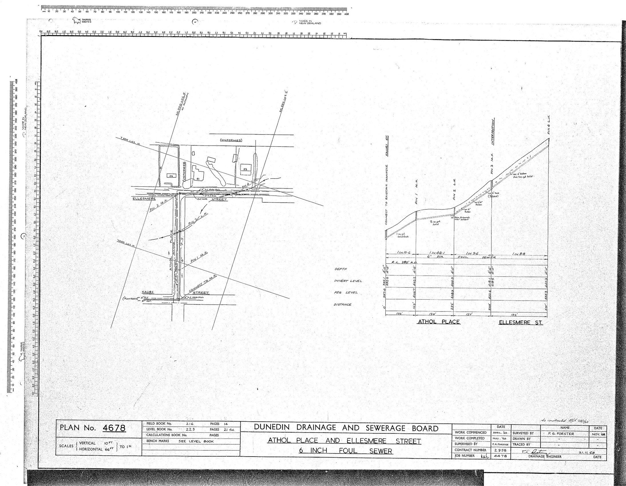ATHOL PLACE AND ELLESMERE STREET 6 INCH FOUL SEWER