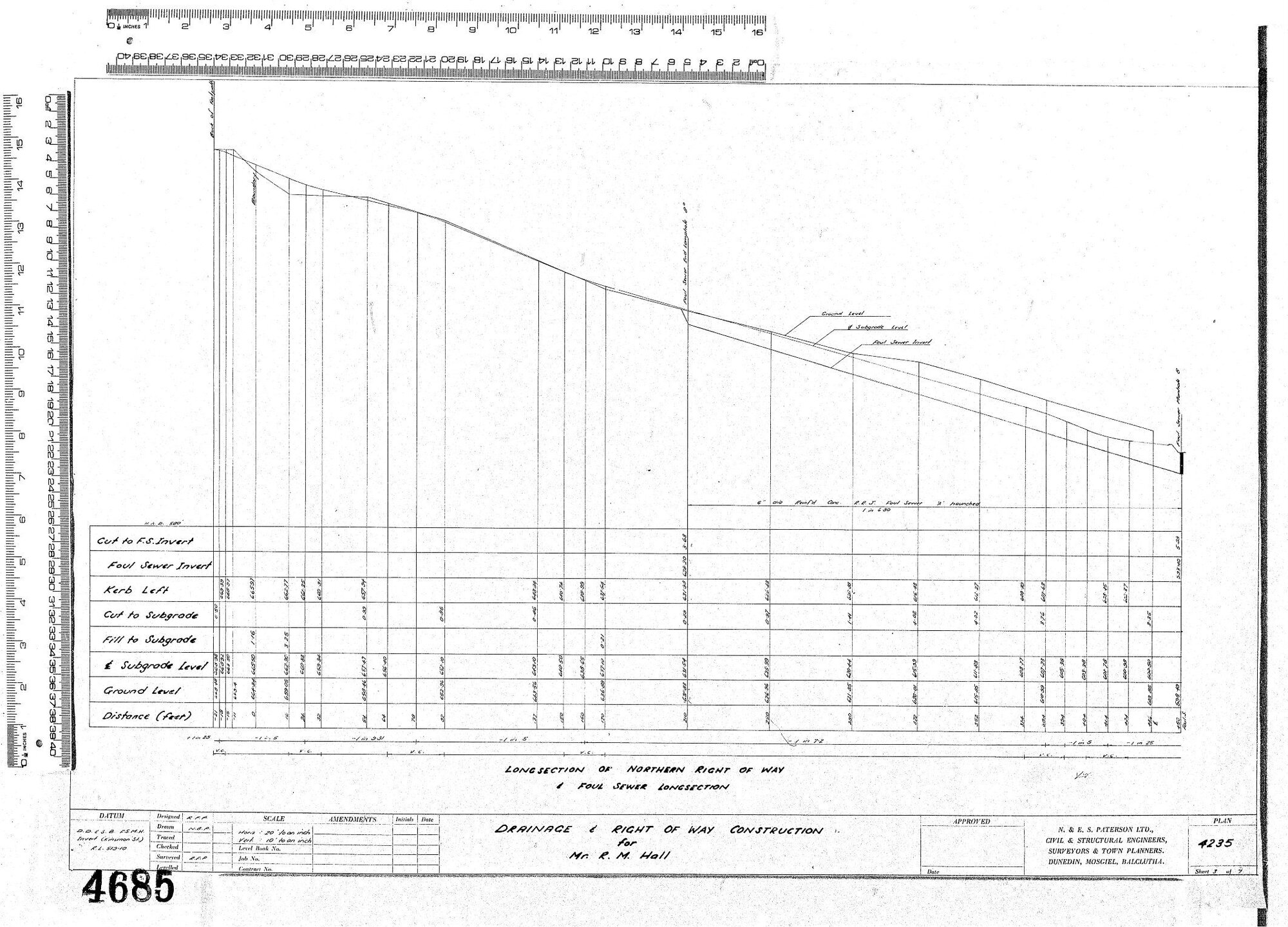 DRAINAGE &amp; RIGHT OF WAY CONSTRUCTION FOR MR. R.M. HALL