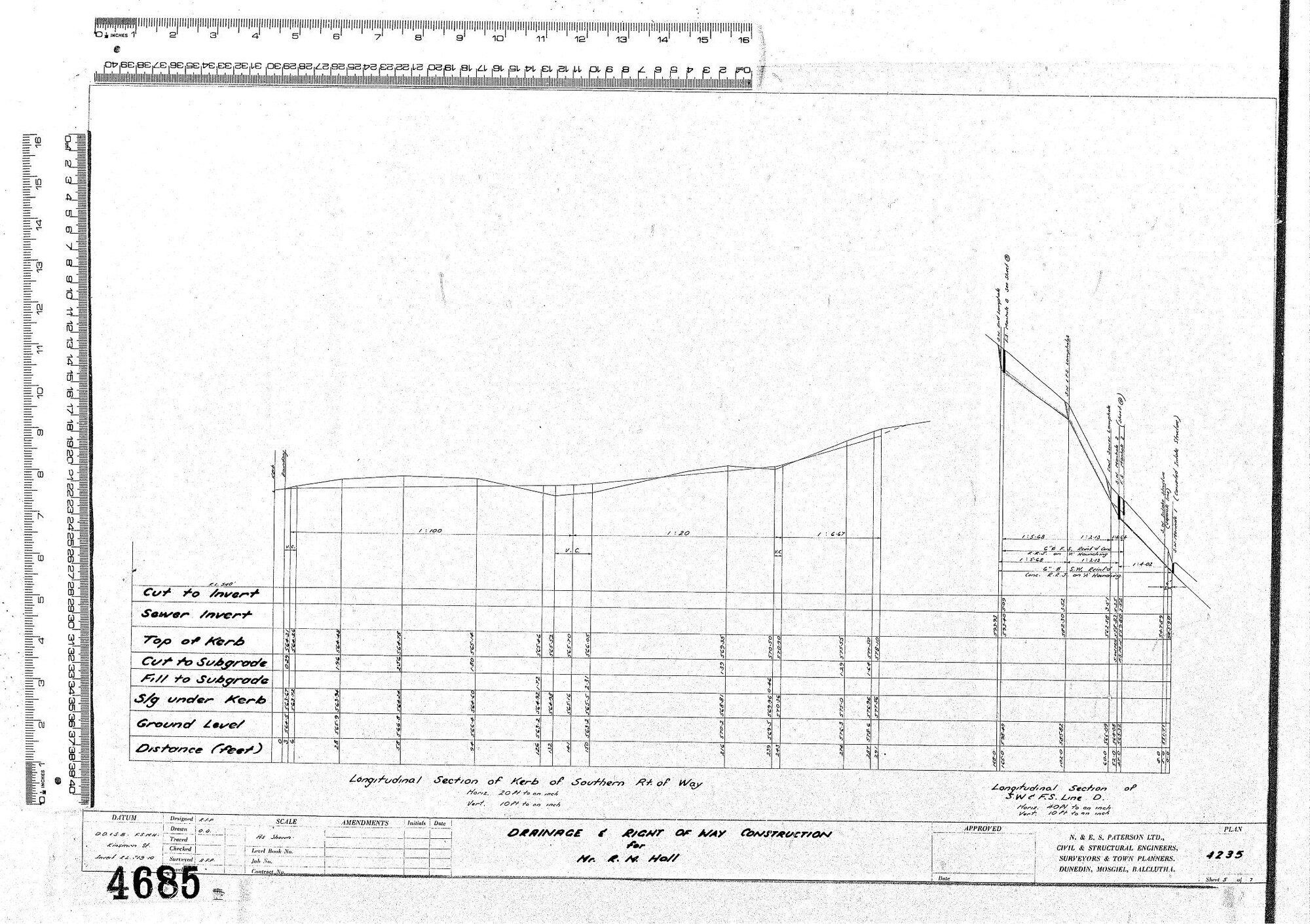 DRAINAGE &amp; RIGHT OF WAY CONSTRUCTION FOR MR. R.M. HALL