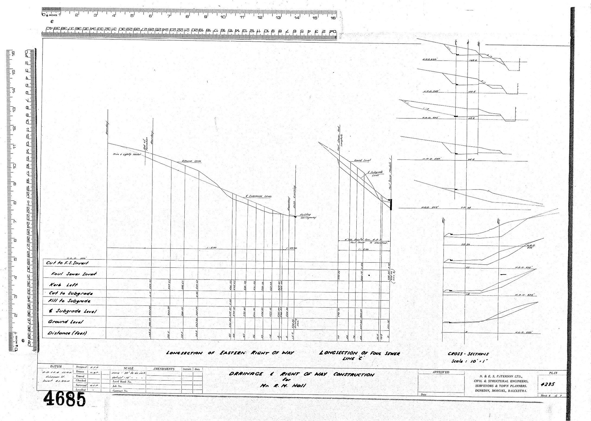 DRAINAGE &amp; RIGHT OF WAY CONSTRUCTION FOR MR. R.M. HALL