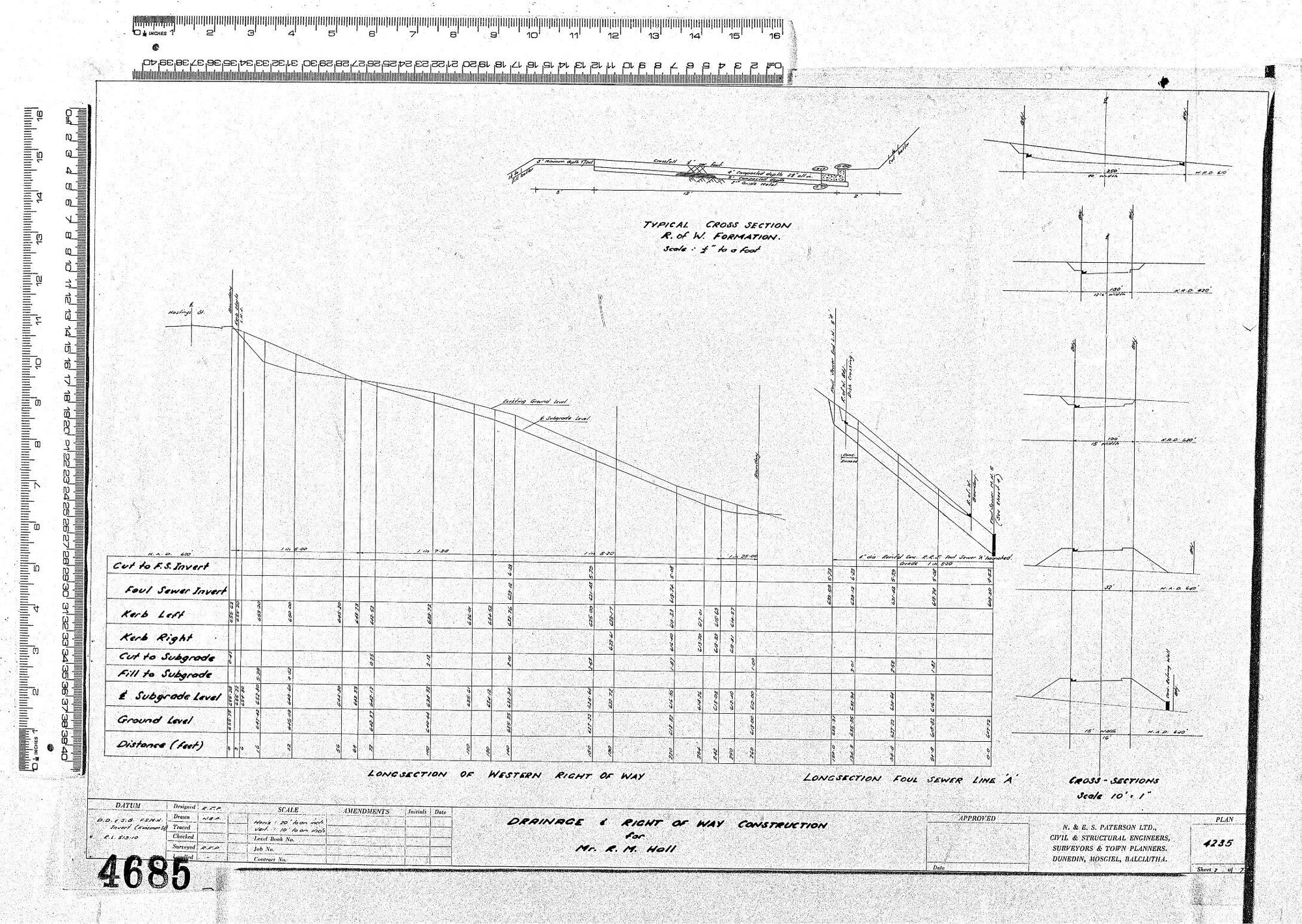 DRAINAGE &amp; RIGHT OF WAY CONSTRUCTION FOR MR. R.M. HALL