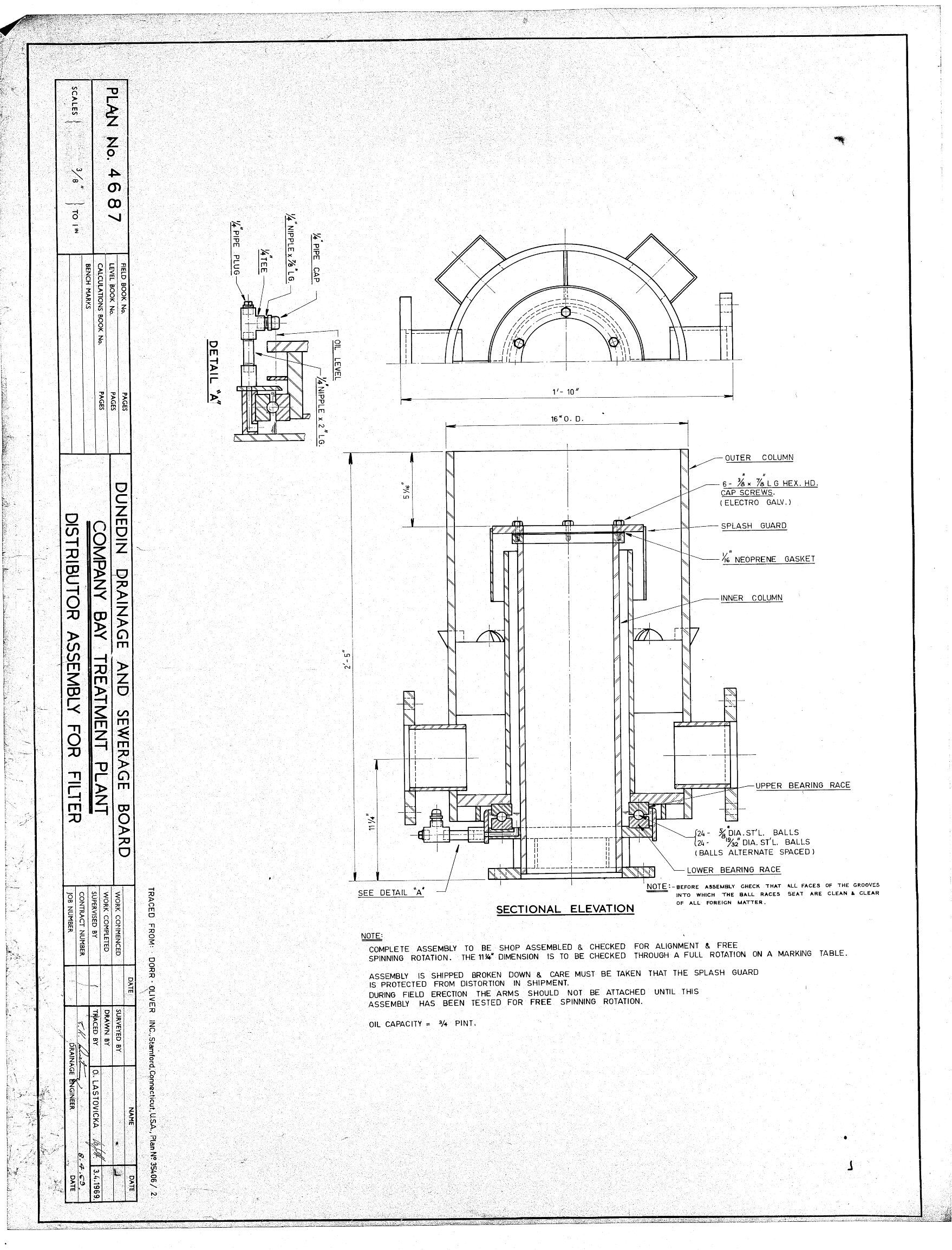 COMPANY BAY TREATMENT PLANT DISTRIBUTOR ASSEMBLY FOR FILTER
