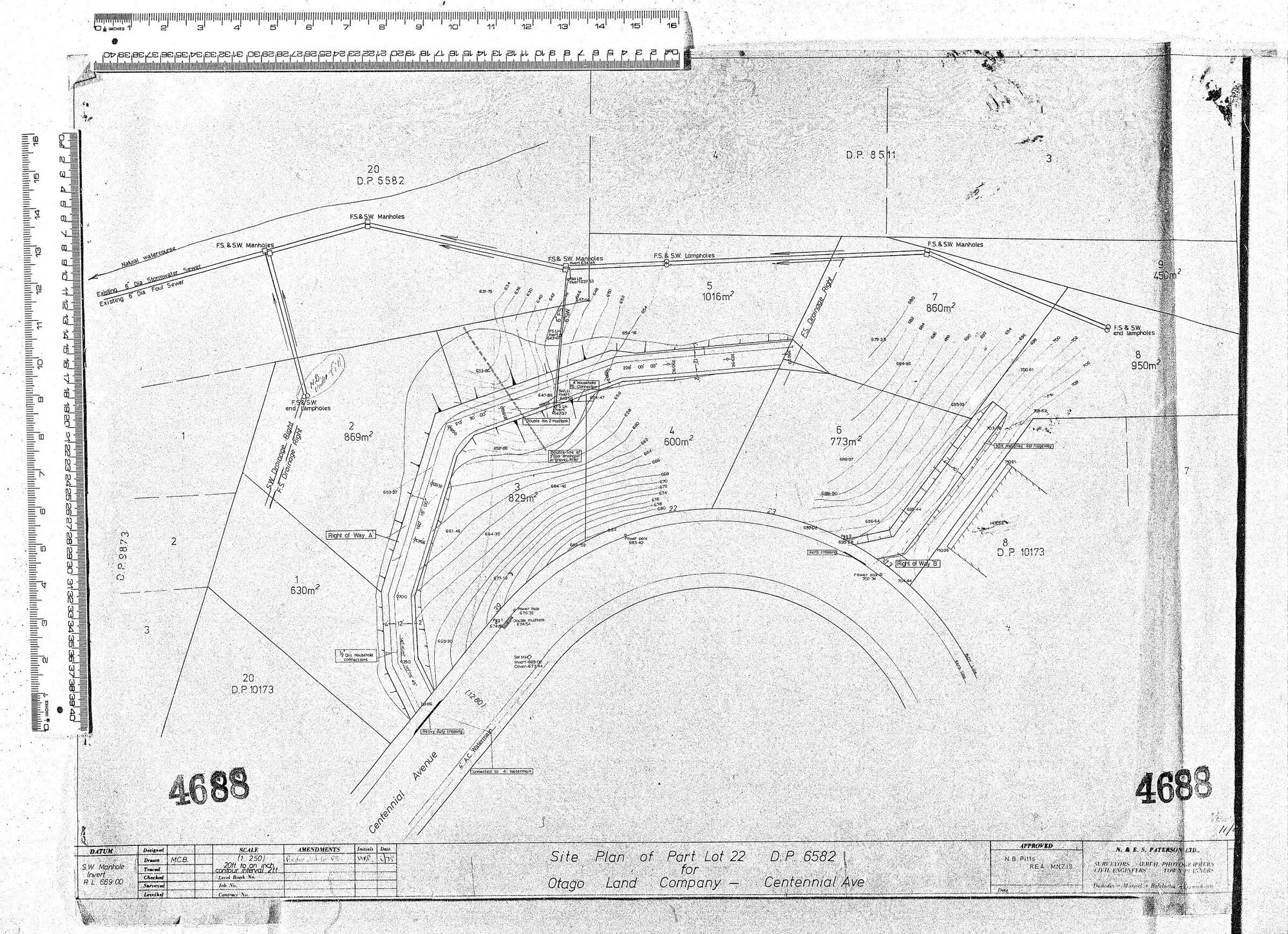 SITE PLAN OF PART LOT 22 D.P 6582 OTAGO LAND COMPANY - CENTENNIAL AVE