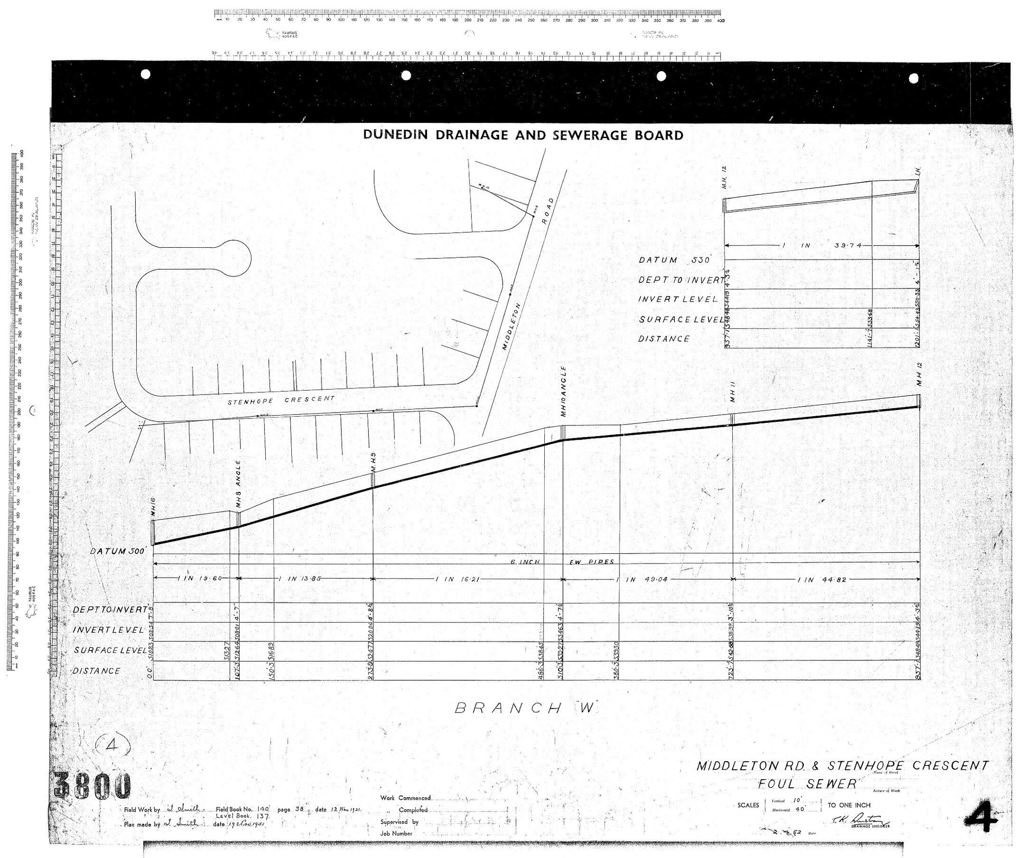 MIDDLETON ROAD &amp; STENHOPE CRESCENT FOUL SEWER