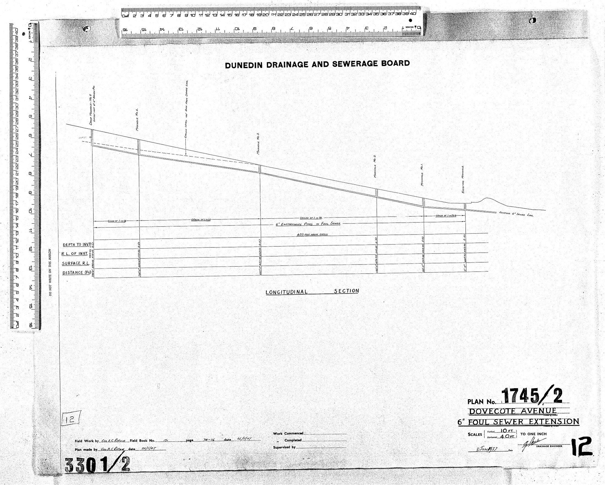 DOVECOTE AVENUE &ndash; 6'' FOUL SEWER EXTENSION