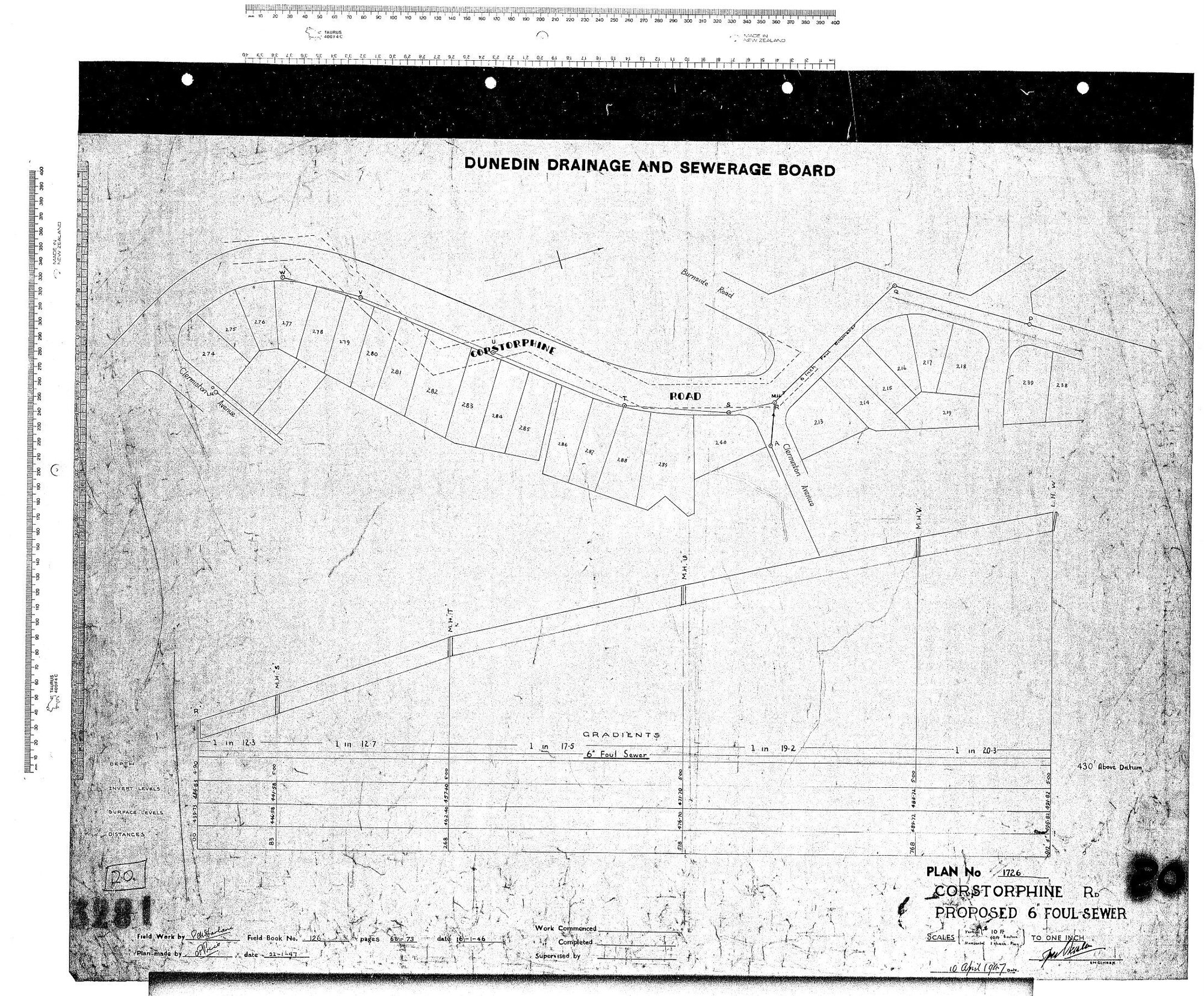 CORSTORPHINE ROAD &ndash; PROPOSED 6'' FOUL SEWER